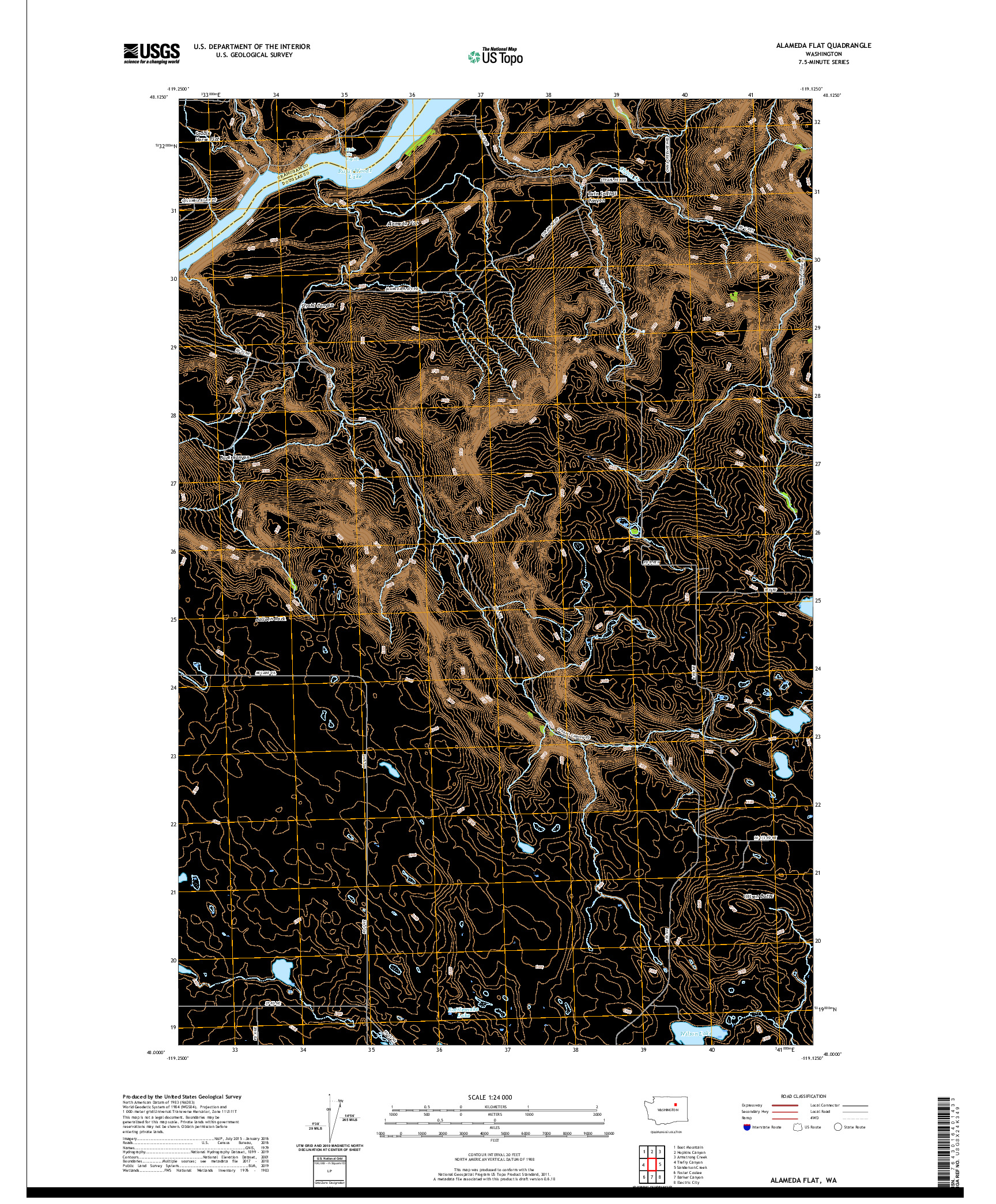USGS US TOPO 7.5-MINUTE MAP FOR ALAMEDA FLAT, WA 2020