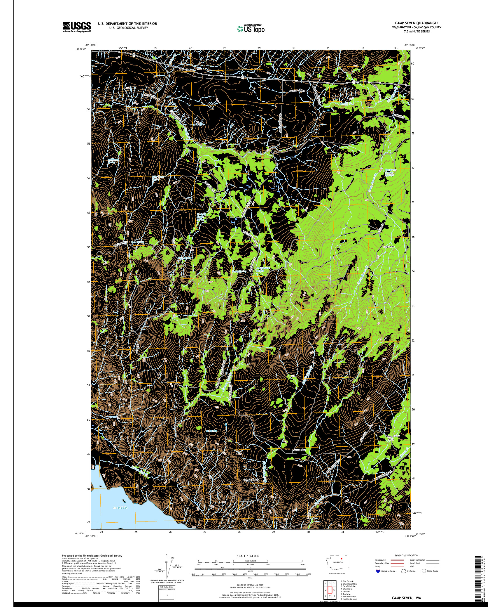 USGS US TOPO 7.5-MINUTE MAP FOR CAMP SEVEN, WA 2020