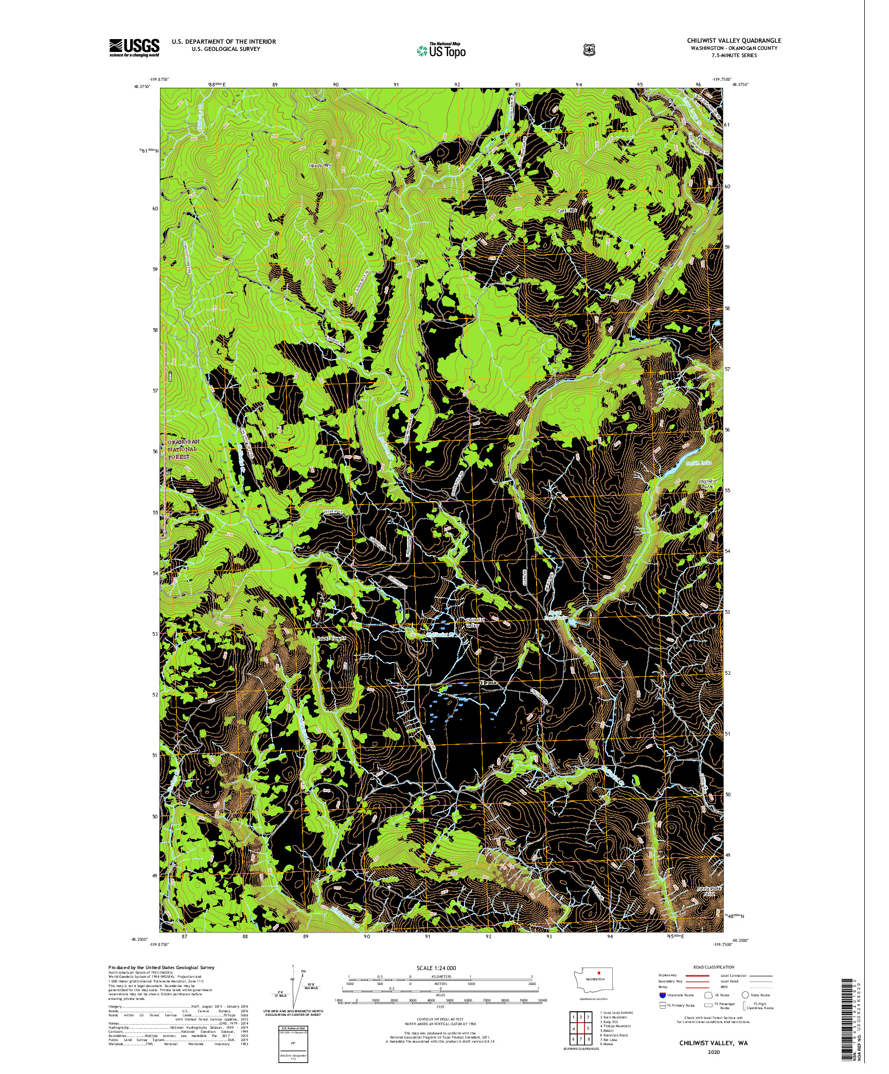 USGS US TOPO 7.5-MINUTE MAP FOR CHILIWIST VALLEY, WA 2020