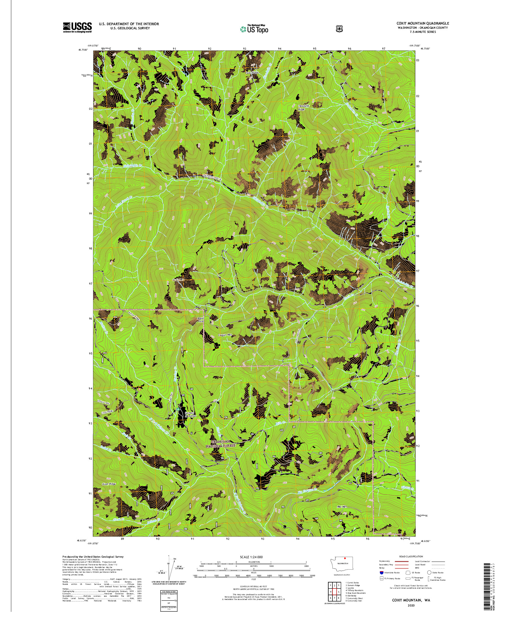 USGS US TOPO 7.5-MINUTE MAP FOR COXIT MOUNTAIN, WA 2020