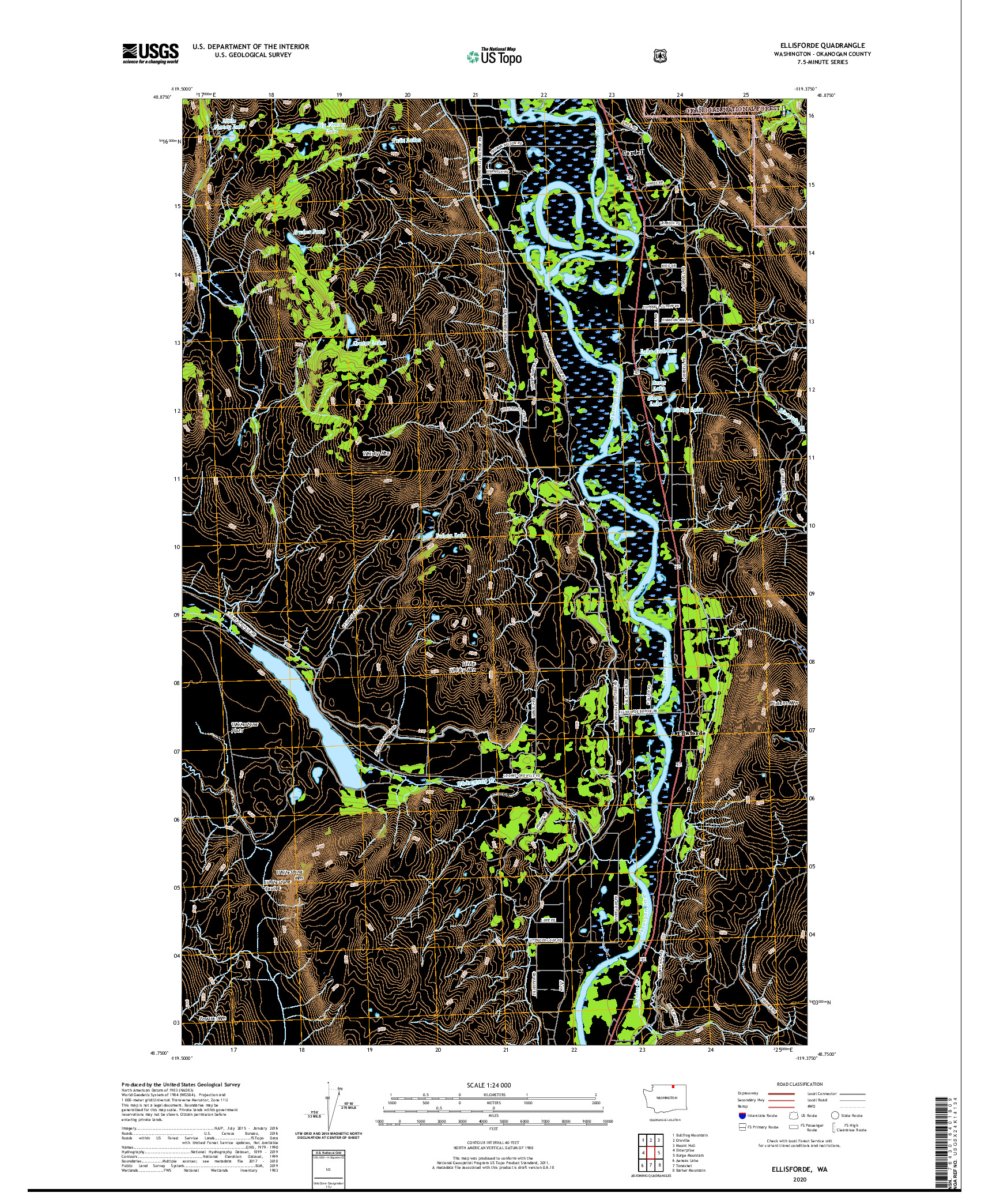 USGS US TOPO 7.5-MINUTE MAP FOR ELLISFORDE, WA 2020