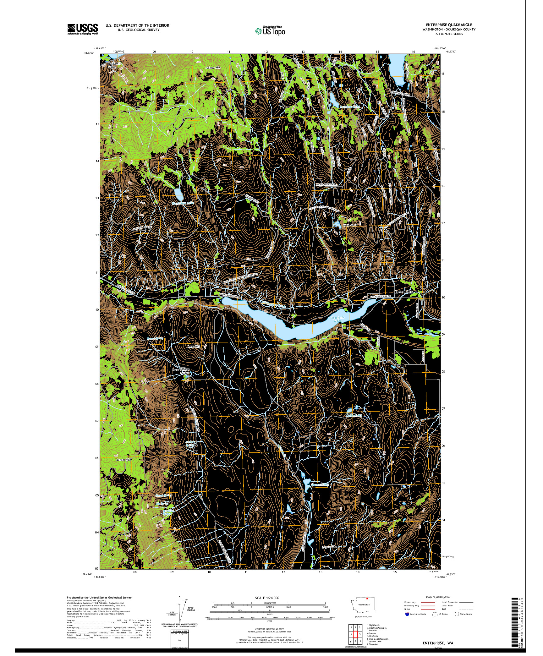 USGS US TOPO 7.5-MINUTE MAP FOR ENTERPRISE, WA 2020