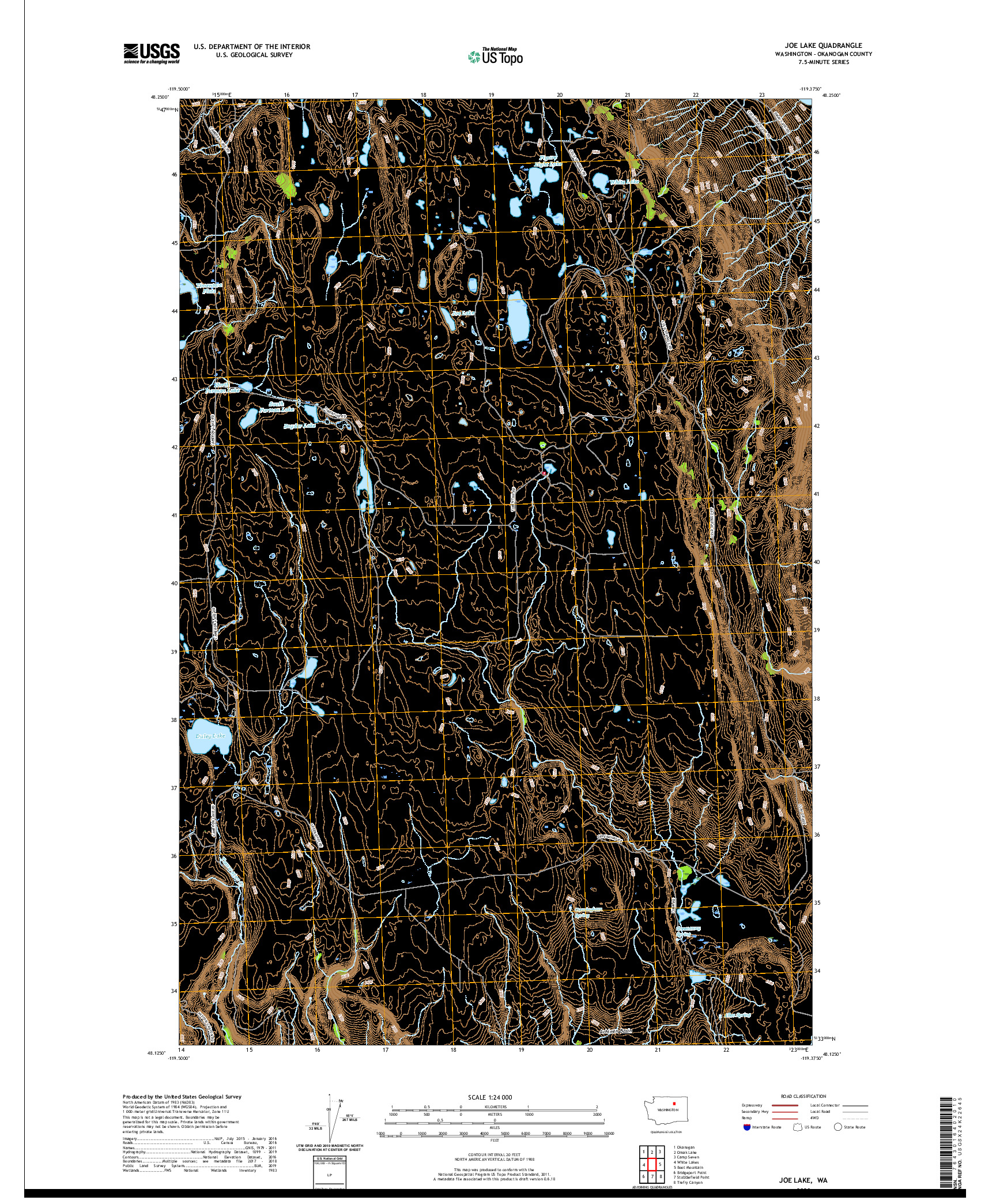 USGS US TOPO 7.5-MINUTE MAP FOR JOE LAKE, WA 2020