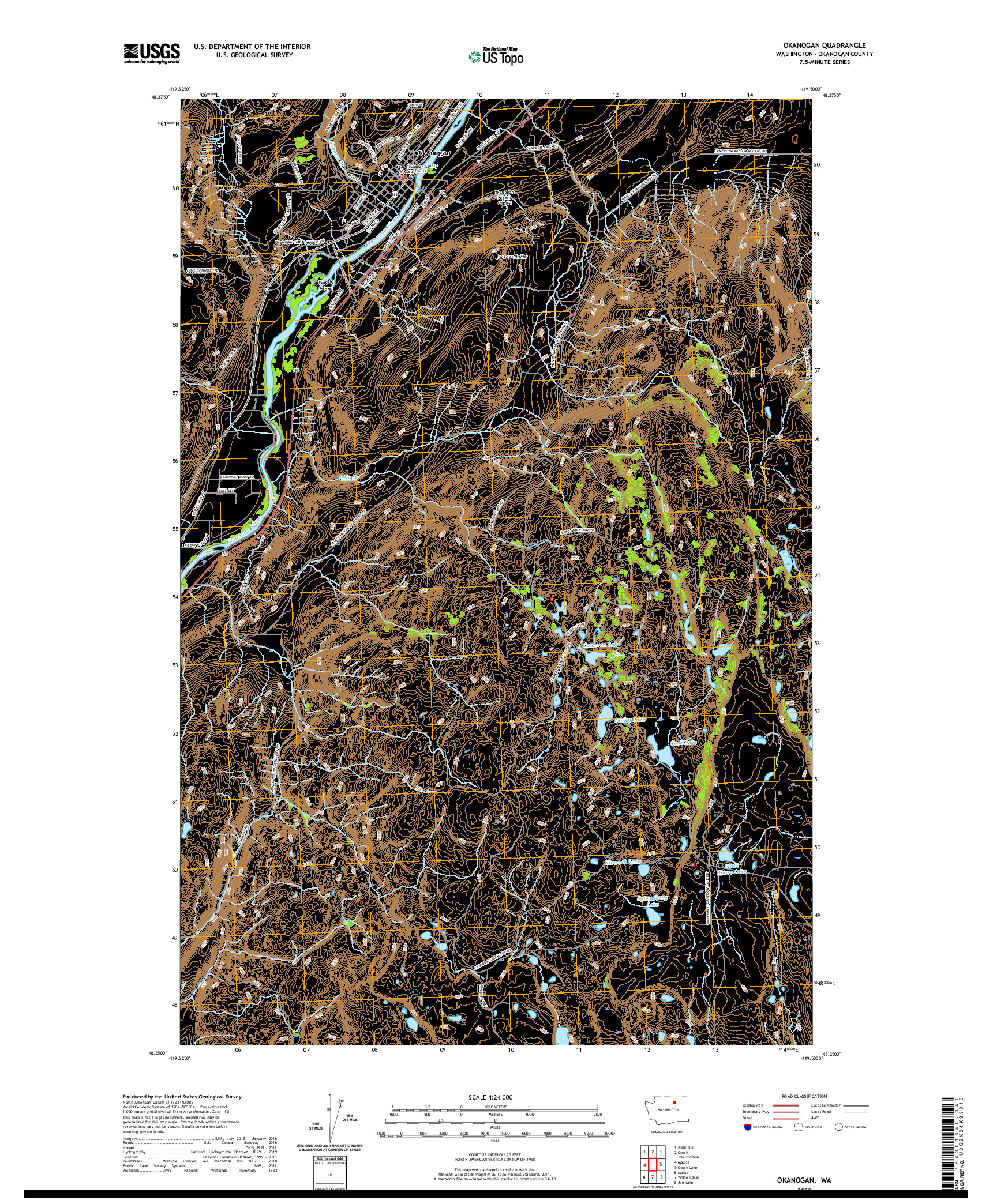 USGS US TOPO 7.5-MINUTE MAP FOR OKANOGAN, WA 2020