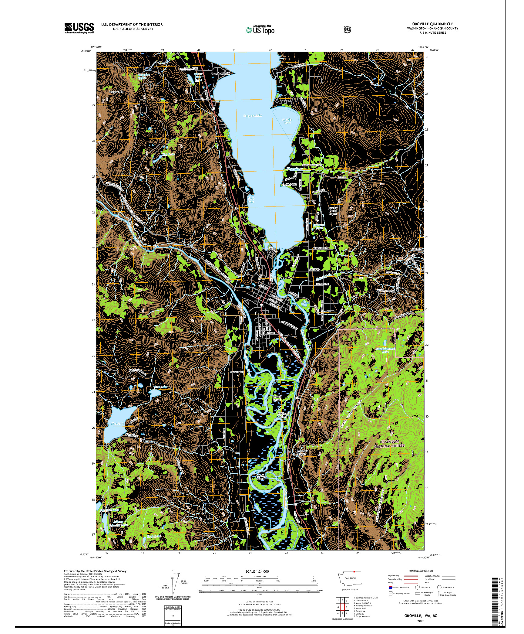 USGS US TOPO 7.5-MINUTE MAP FOR OROVILLE, WA,BC 2020