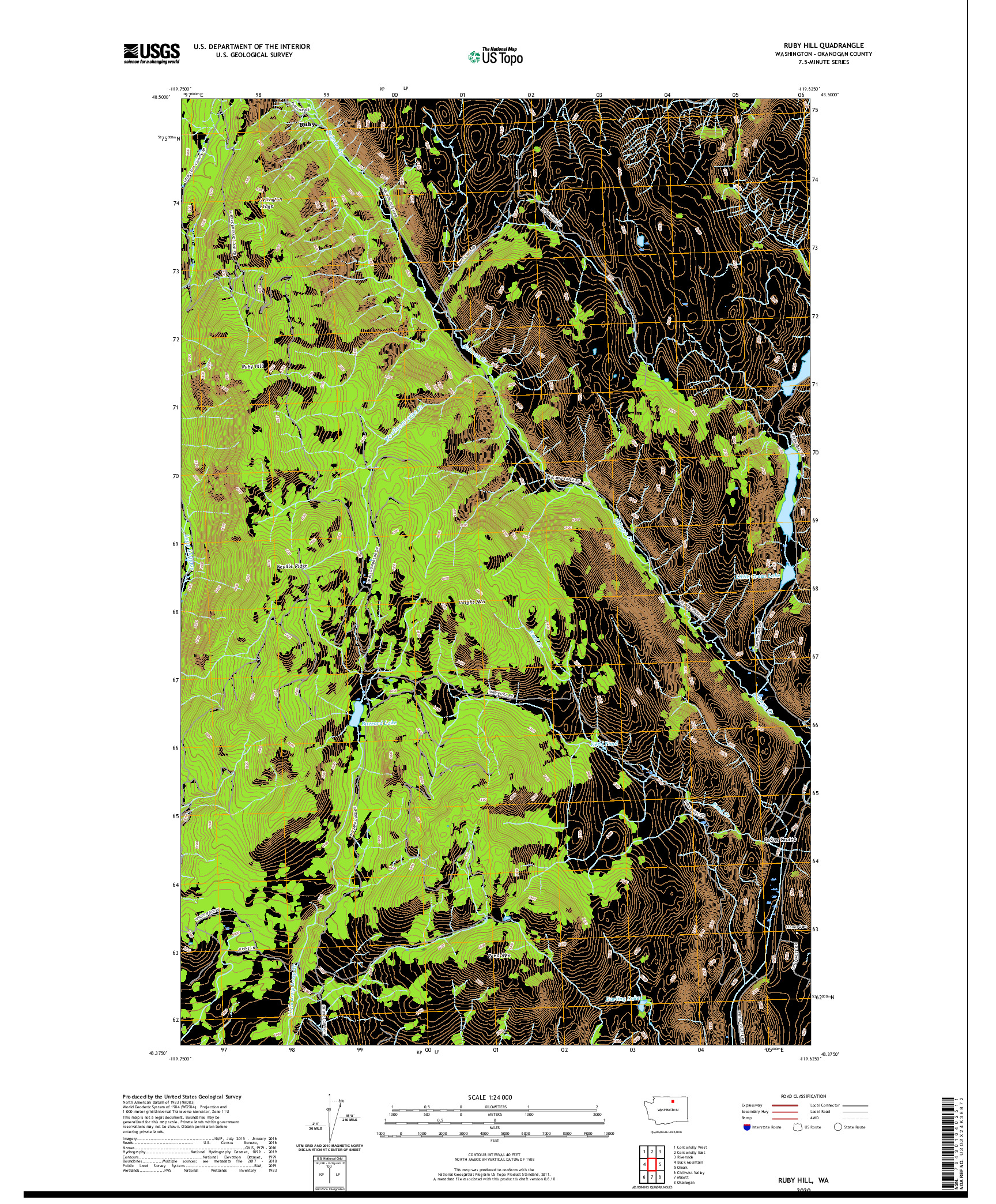 USGS US TOPO 7.5-MINUTE MAP FOR RUBY HILL, WA 2020