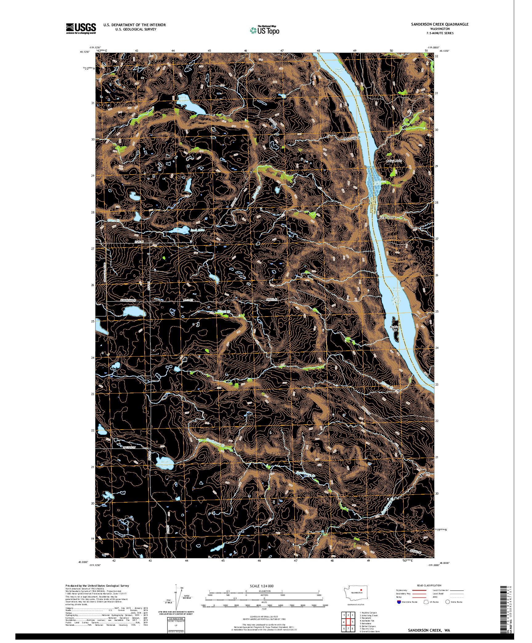 USGS US TOPO 7.5-MINUTE MAP FOR SANDERSON CREEK, WA 2020