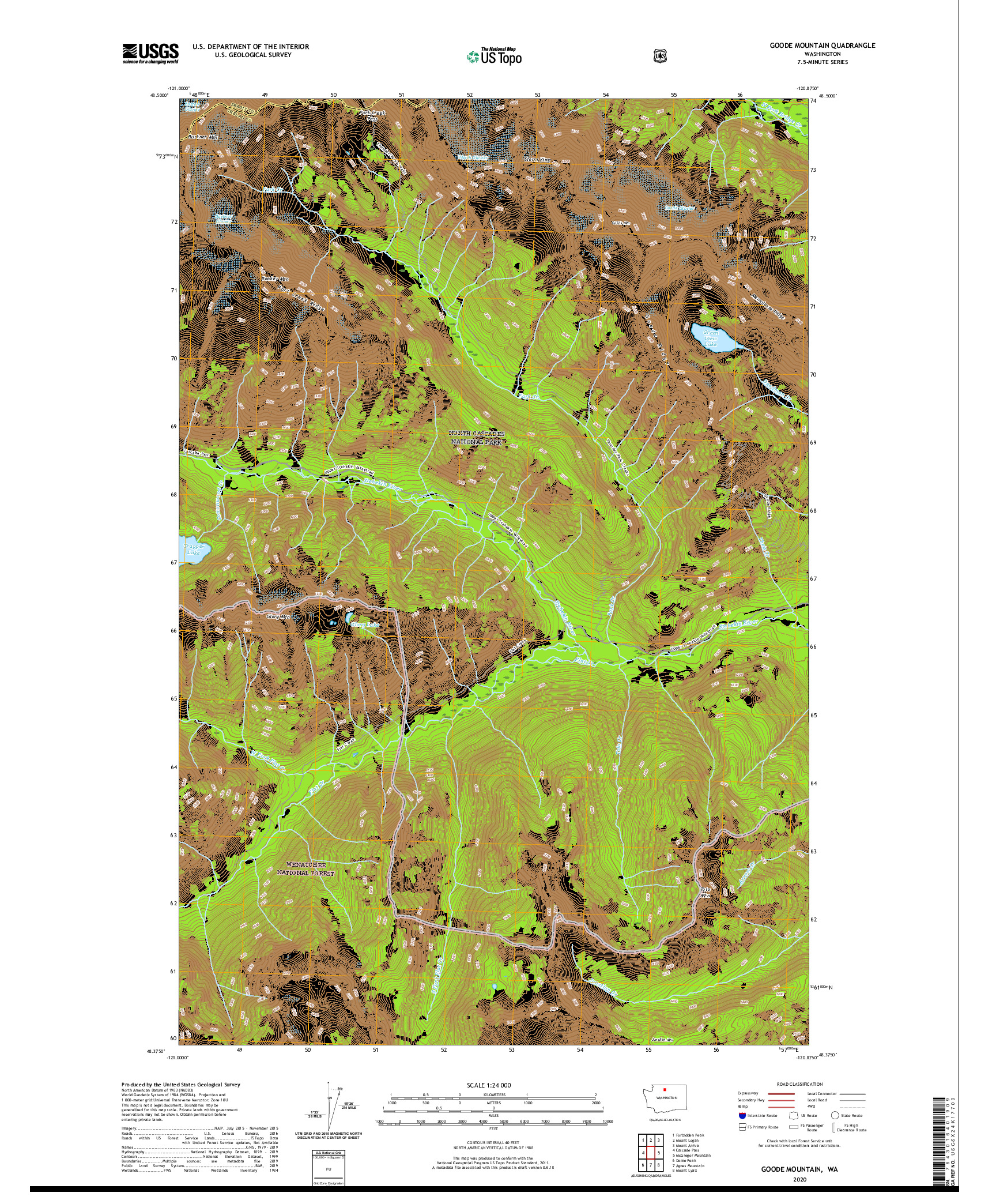 USGS US TOPO 7.5-MINUTE MAP FOR GOODE MOUNTAIN, WA 2020