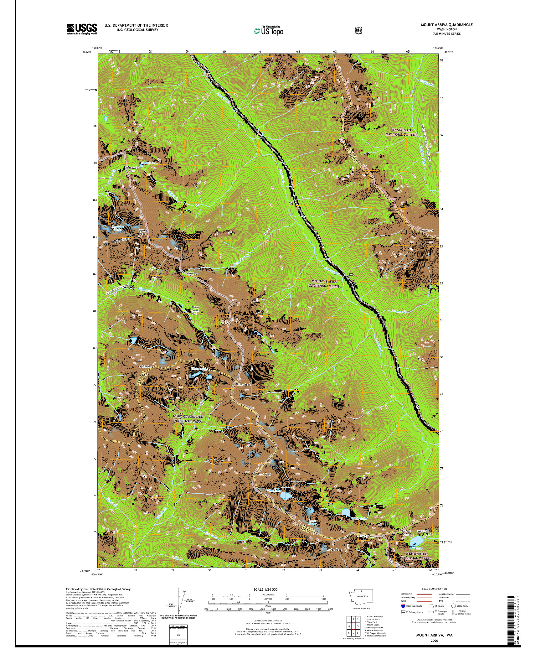 USGS US TOPO 7.5-MINUTE MAP FOR MOUNT ARRIVA, WA 2020