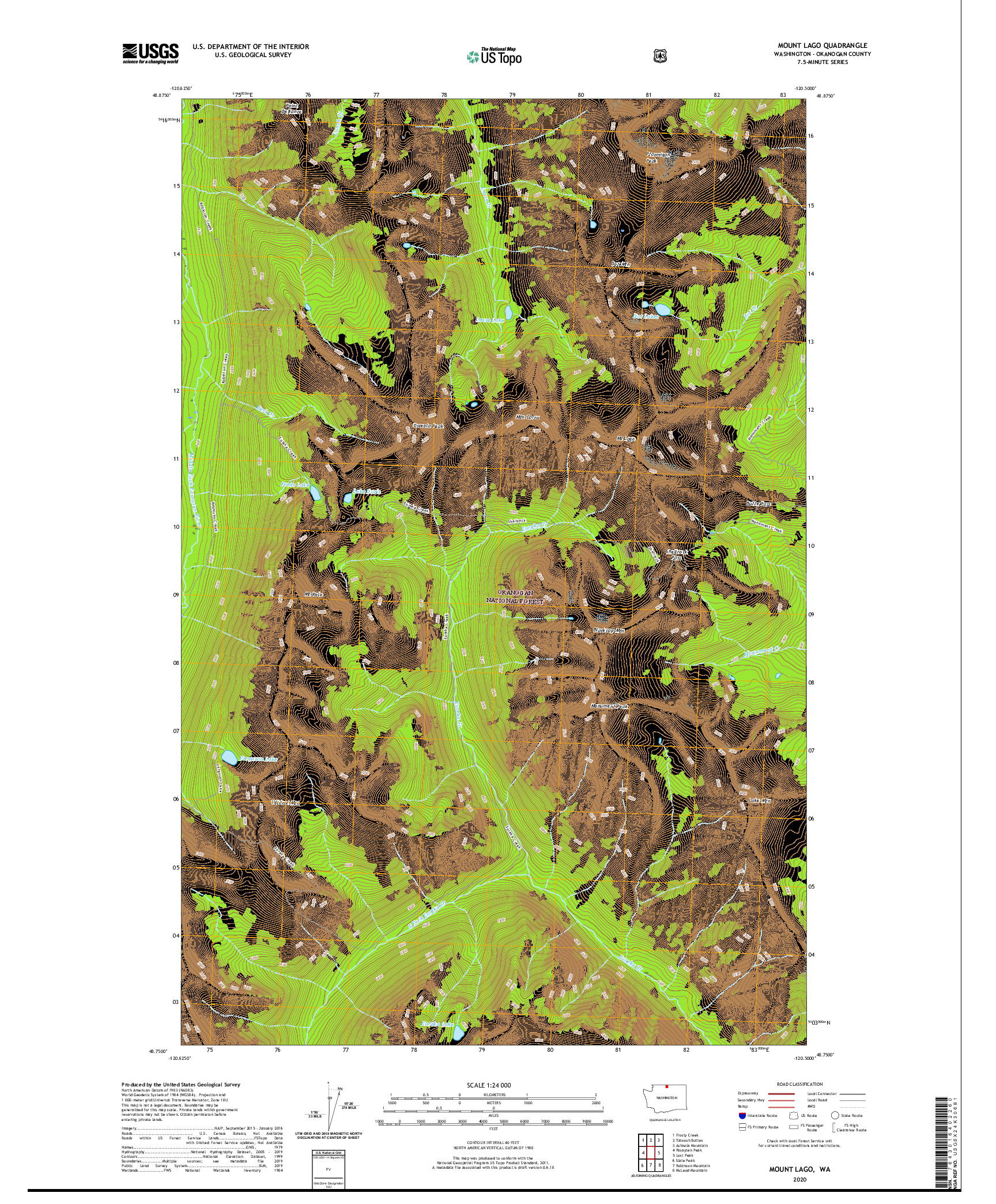 USGS US TOPO 7.5-MINUTE MAP FOR MOUNT LAGO, WA 2020