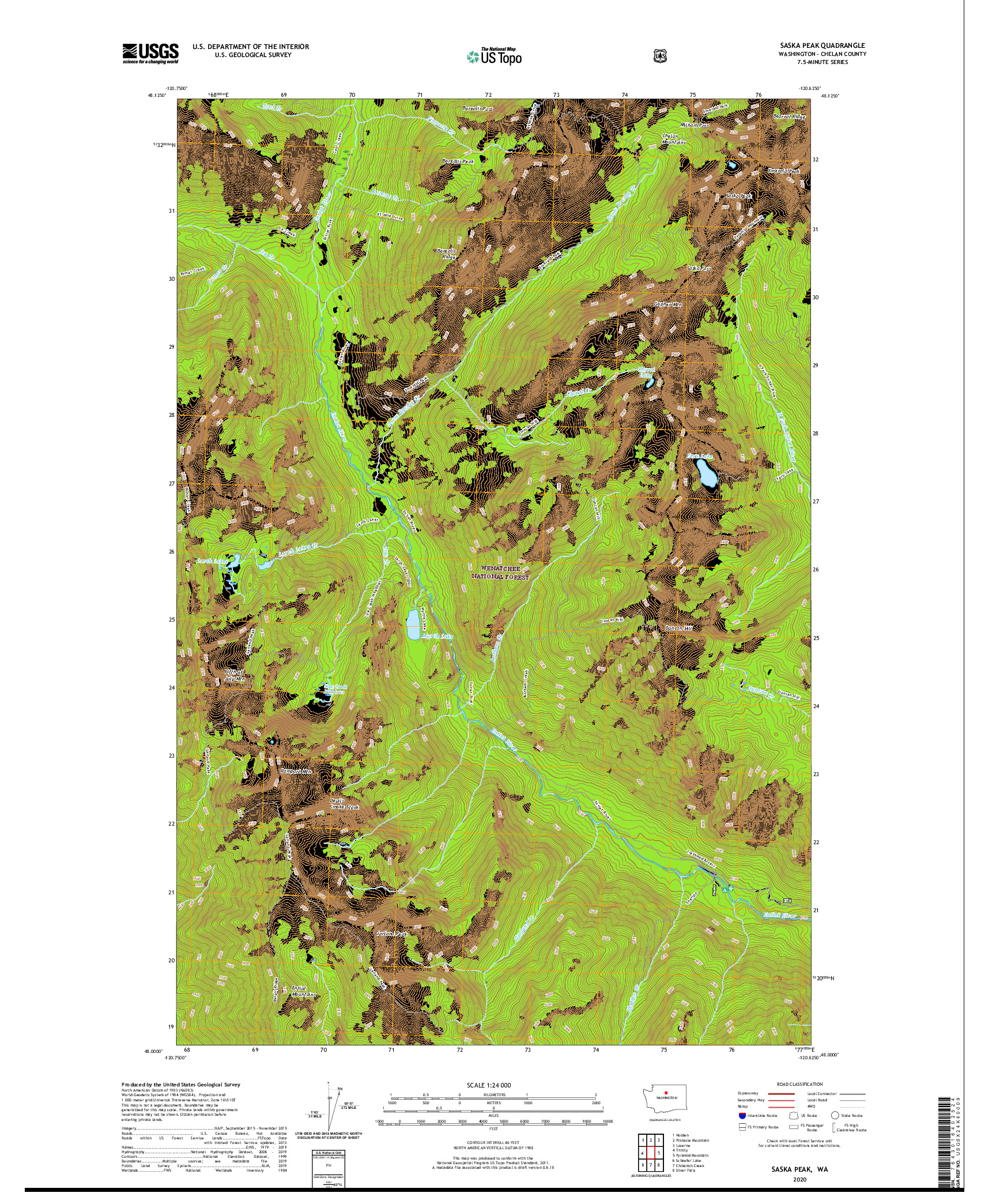 USGS US TOPO 7.5-MINUTE MAP FOR SASKA PEAK, WA 2020