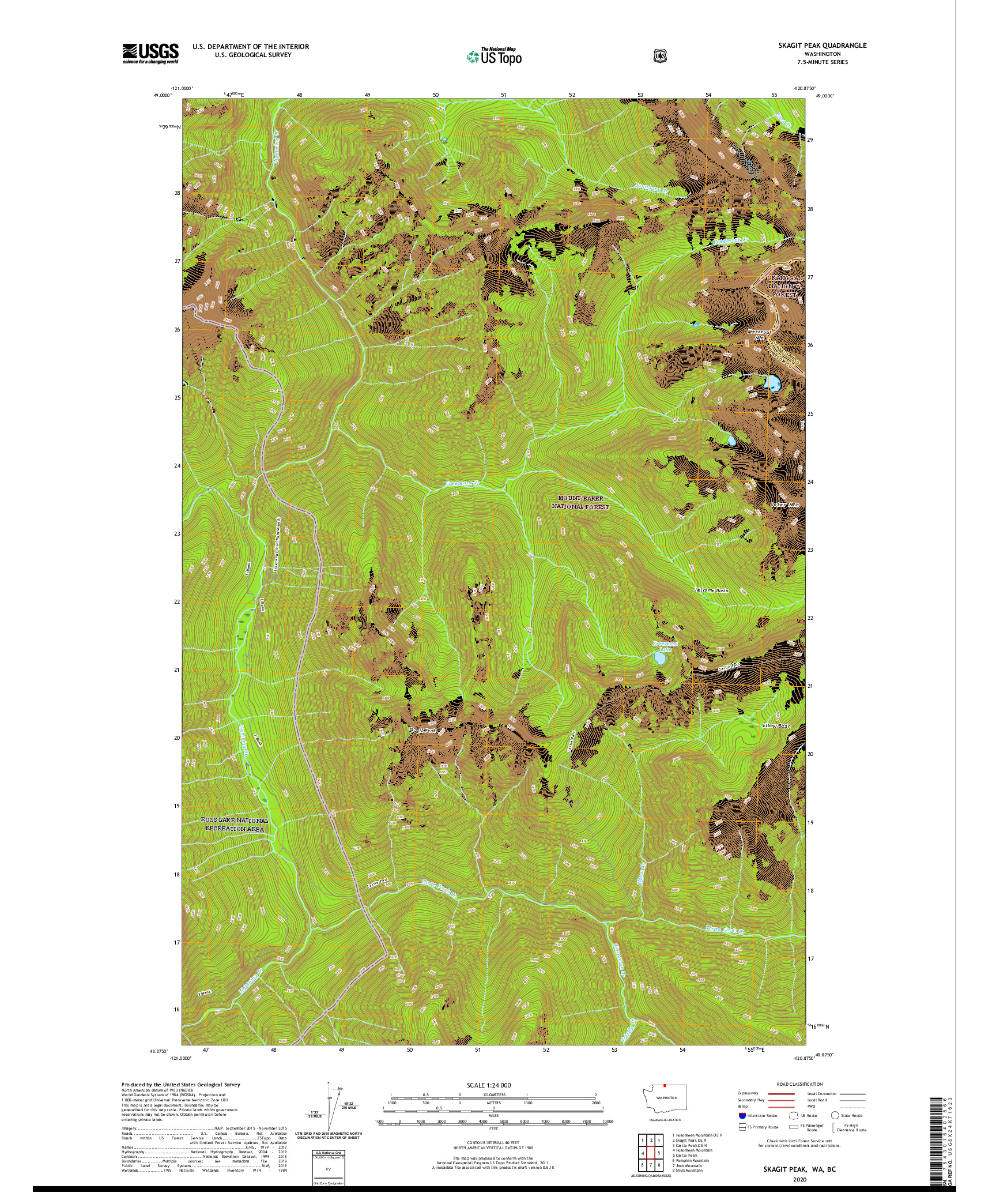 USGS US TOPO 7.5-MINUTE MAP FOR SKAGIT PEAK, WA,BC 2020