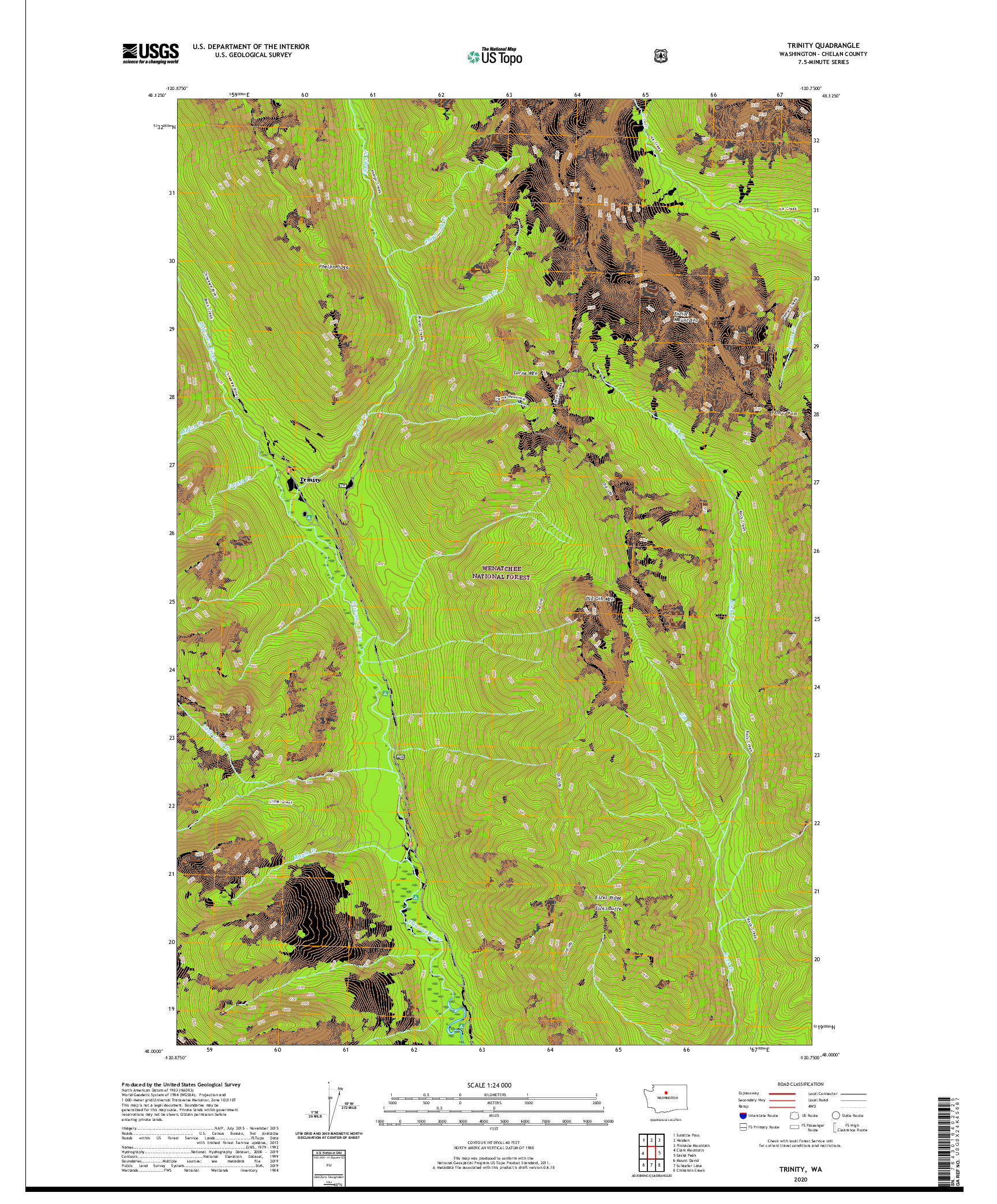 USGS US TOPO 7.5-MINUTE MAP FOR TRINITY, WA 2020
