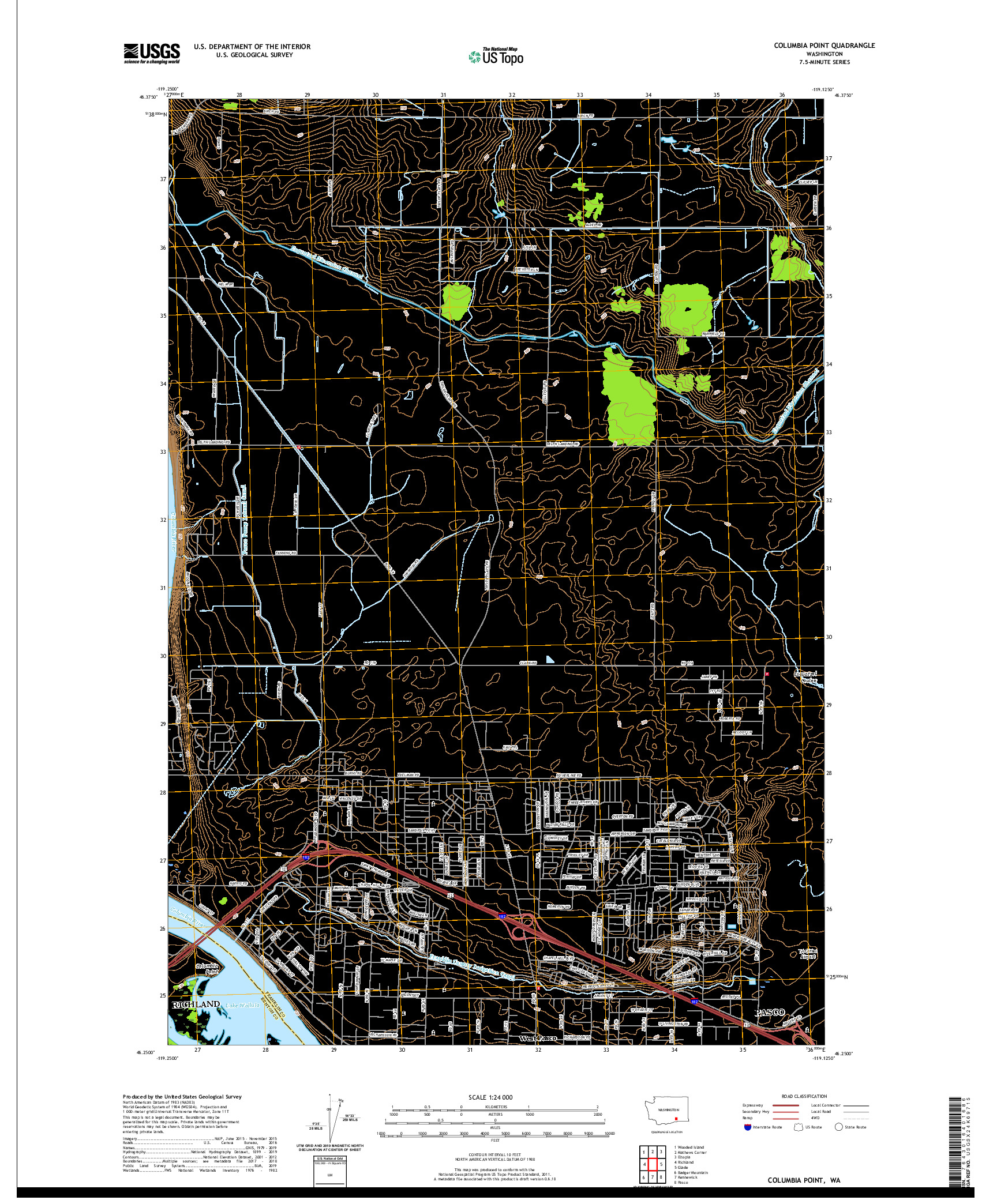 USGS US TOPO 7.5-MINUTE MAP FOR COLUMBIA POINT, WA 2020