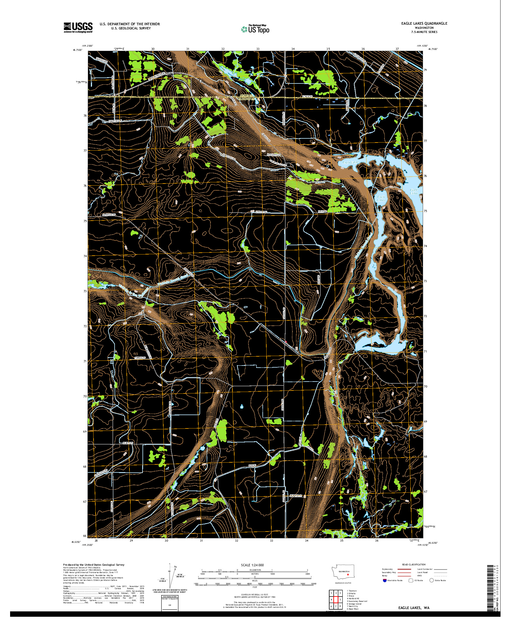 USGS US TOPO 7.5-MINUTE MAP FOR EAGLE LAKES, WA 2020