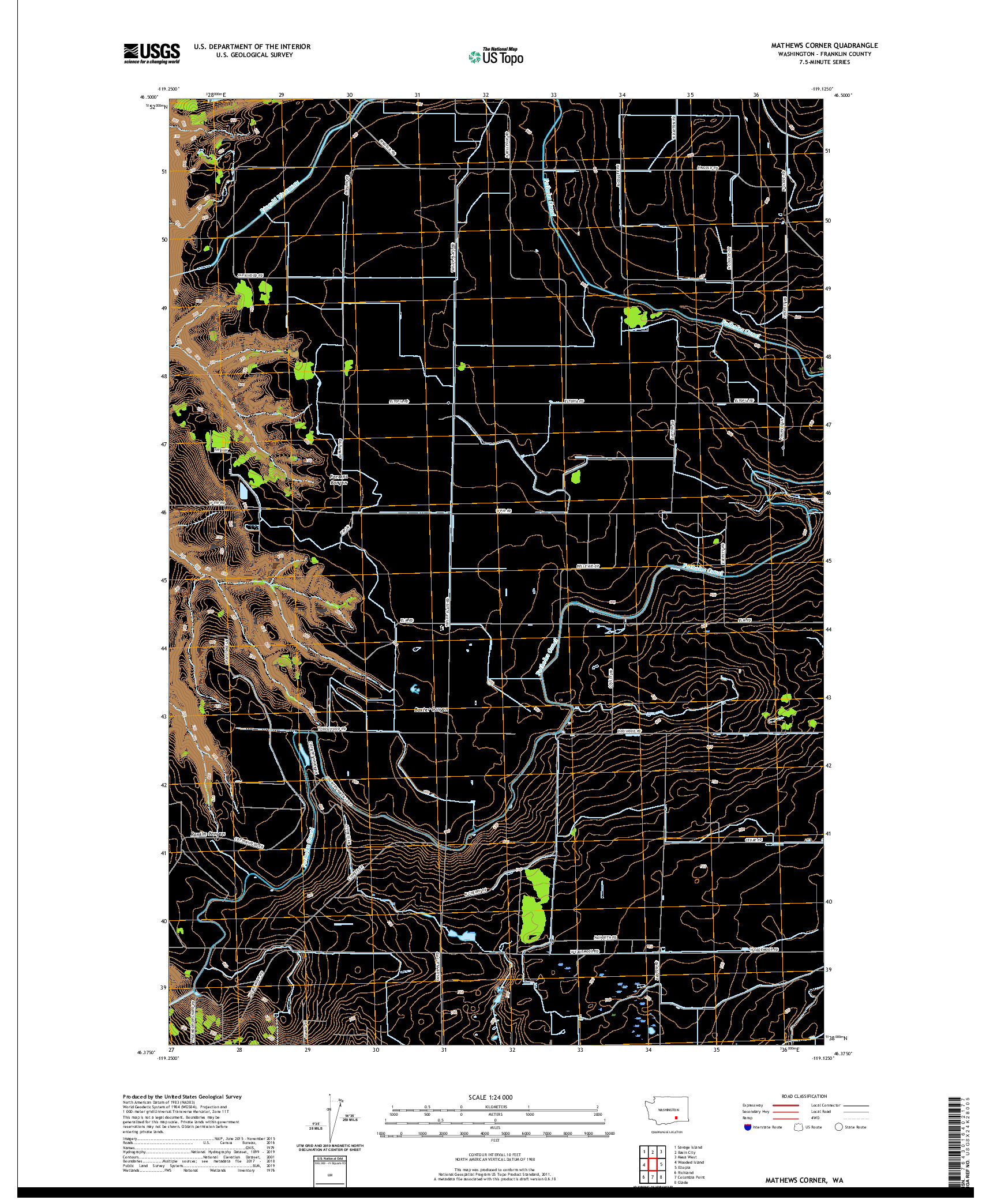 USGS US TOPO 7.5-MINUTE MAP FOR MATHEWS CORNER, WA 2020