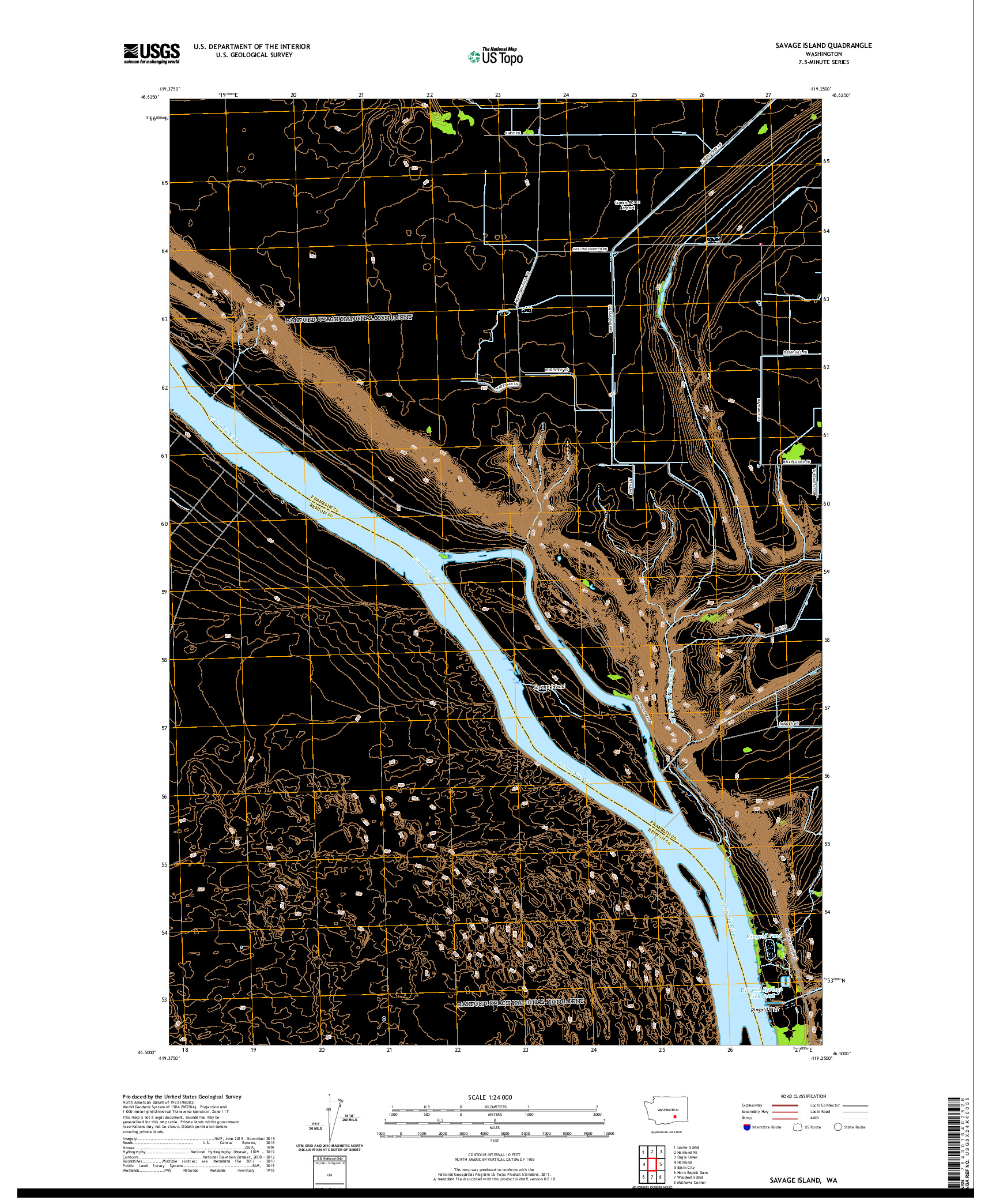 USGS US TOPO 7.5-MINUTE MAP FOR SAVAGE ISLAND, WA 2020