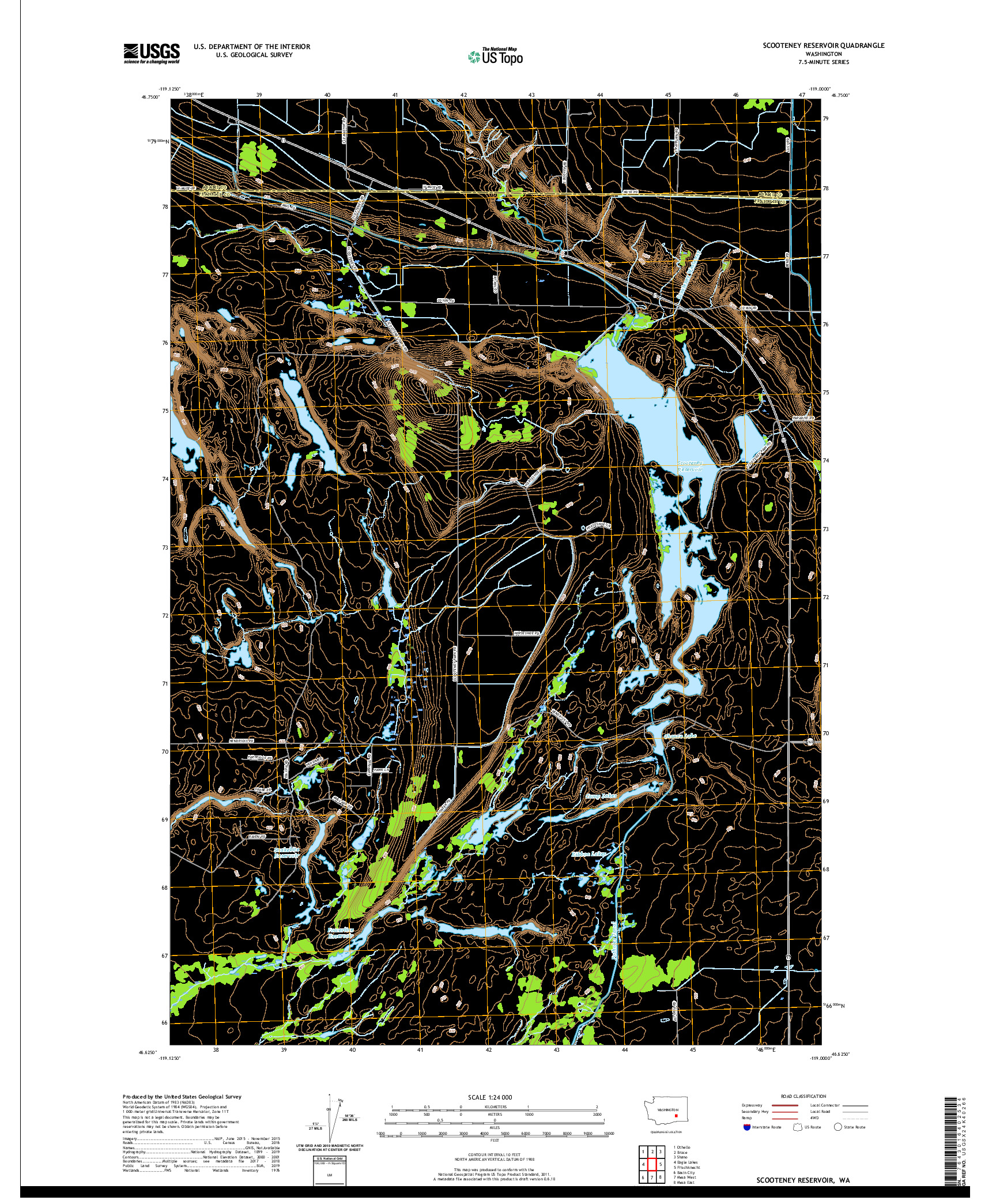 USGS US TOPO 7.5-MINUTE MAP FOR SCOOTENEY RESERVOIR, WA 2020