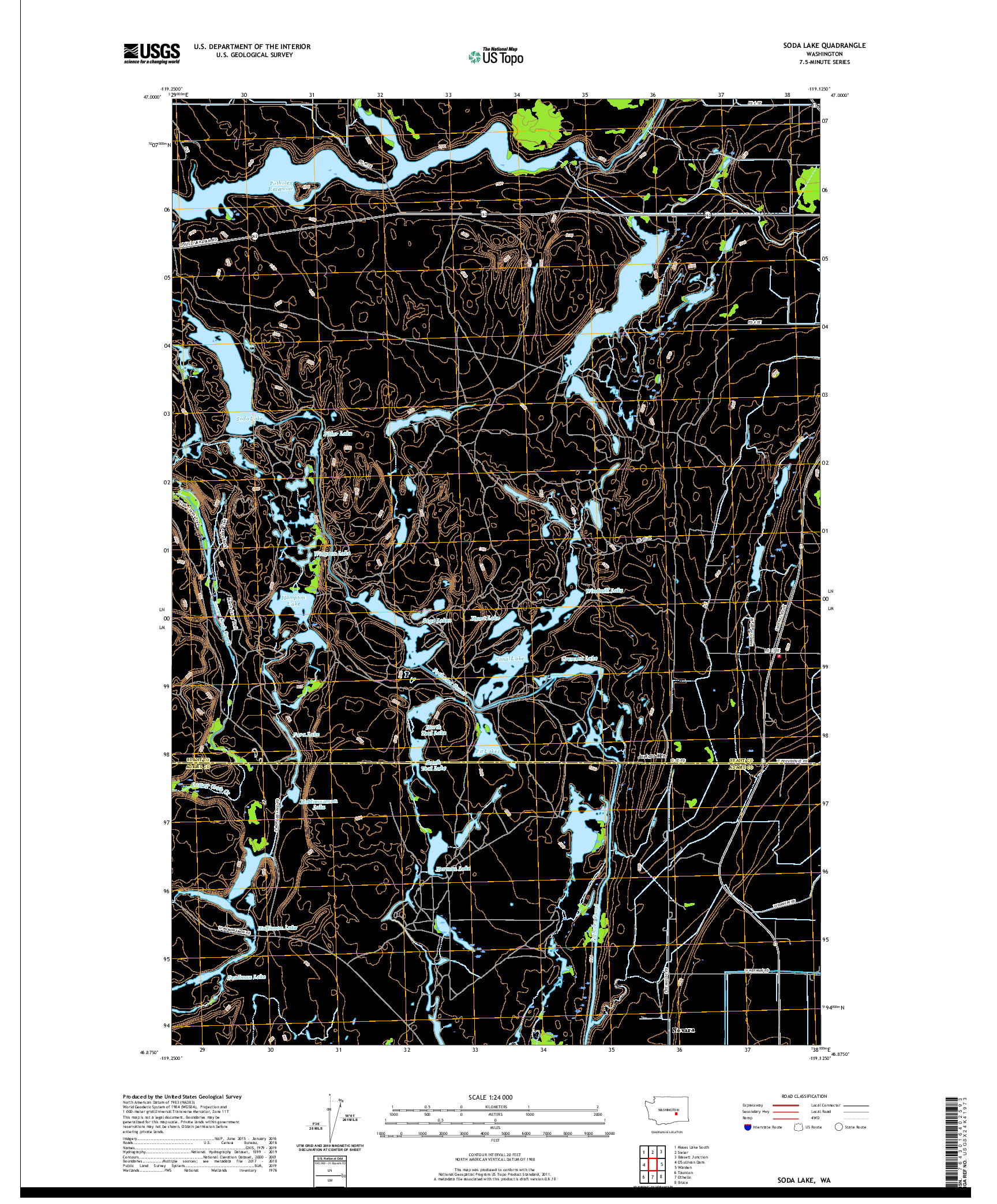 USGS US TOPO 7.5-MINUTE MAP FOR SODA LAKE, WA 2020