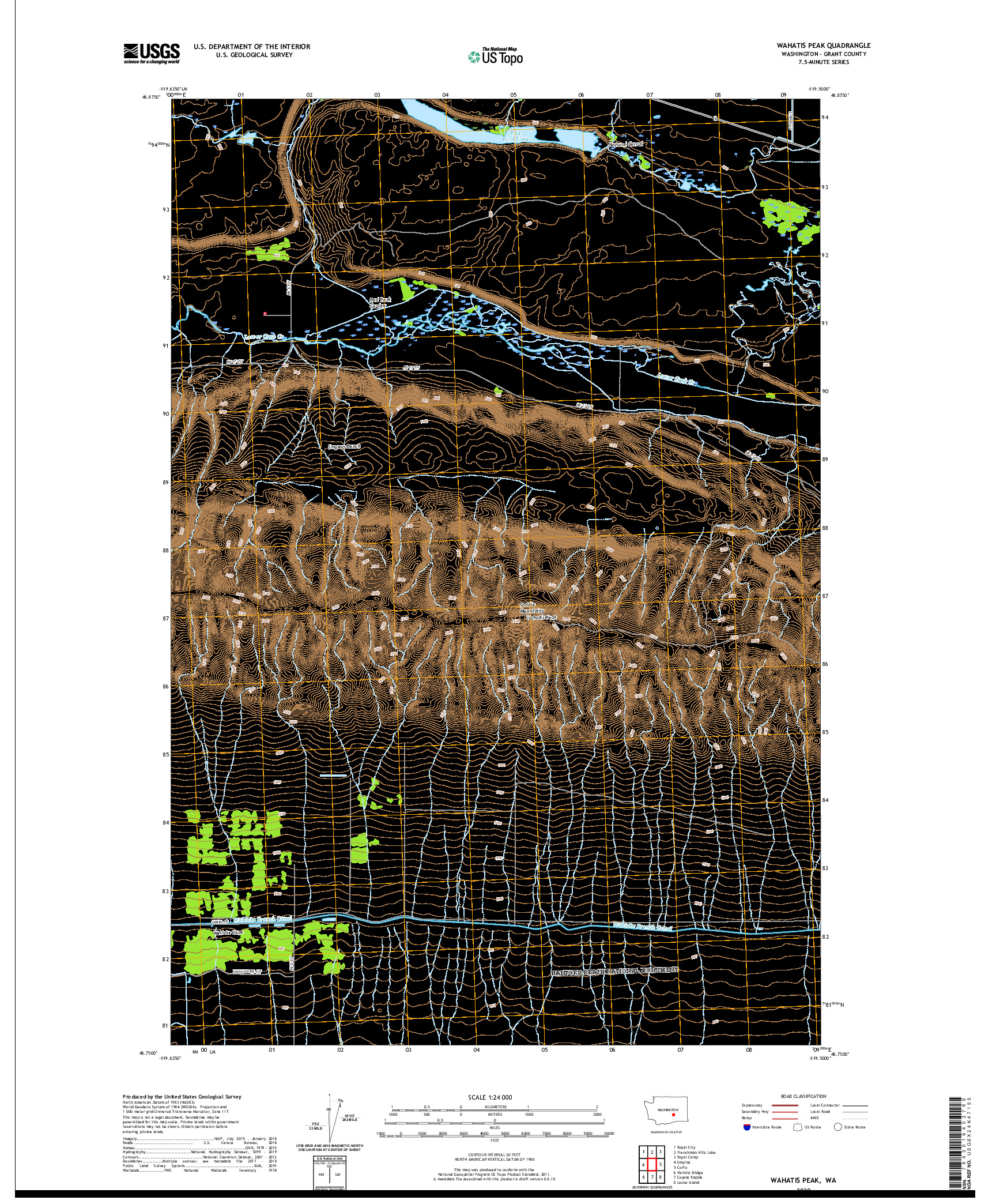 USGS US TOPO 7.5-MINUTE MAP FOR WAHATIS PEAK, WA 2020