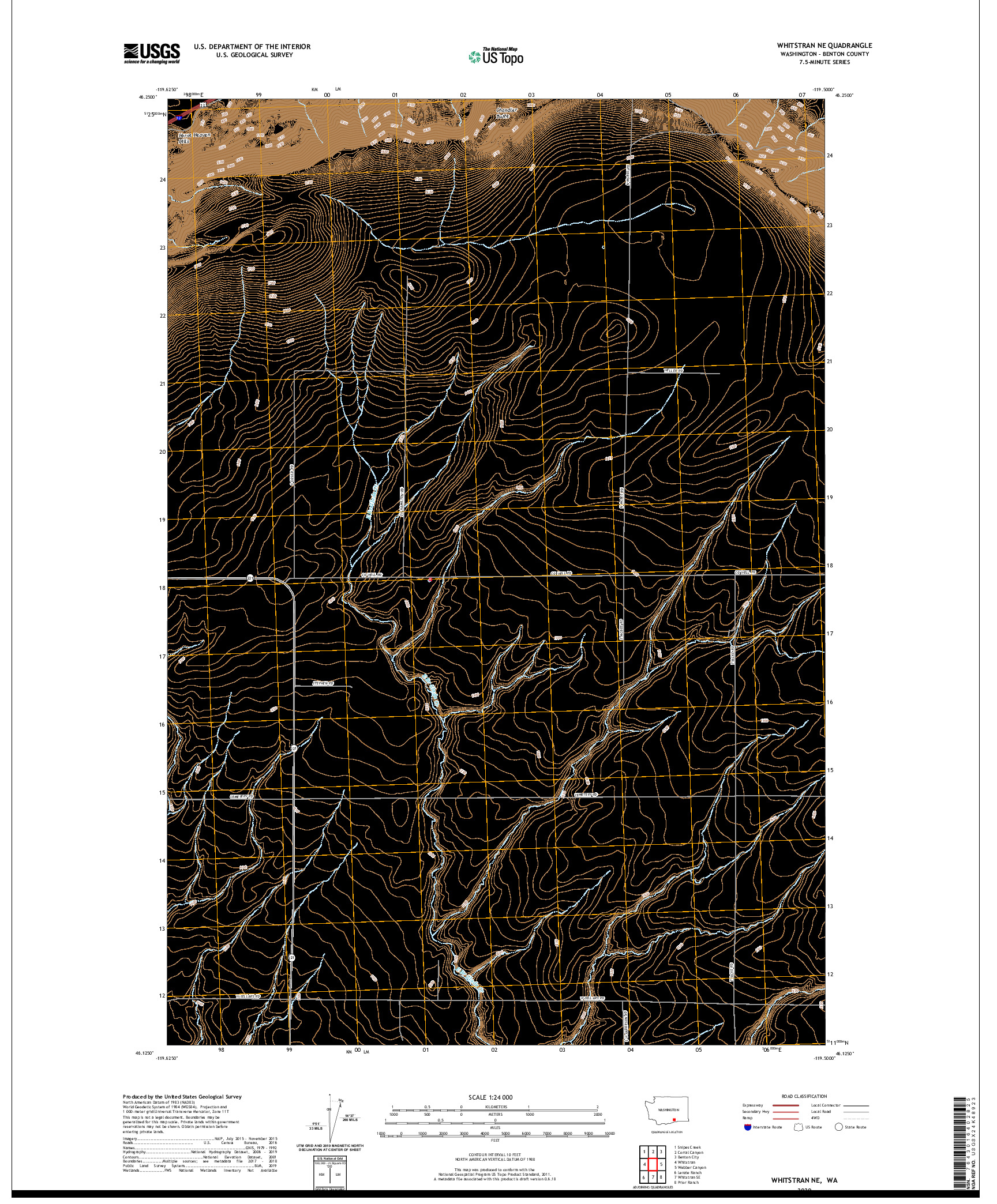 USGS US TOPO 7.5-MINUTE MAP FOR WHITSTRAN NE, WA 2020