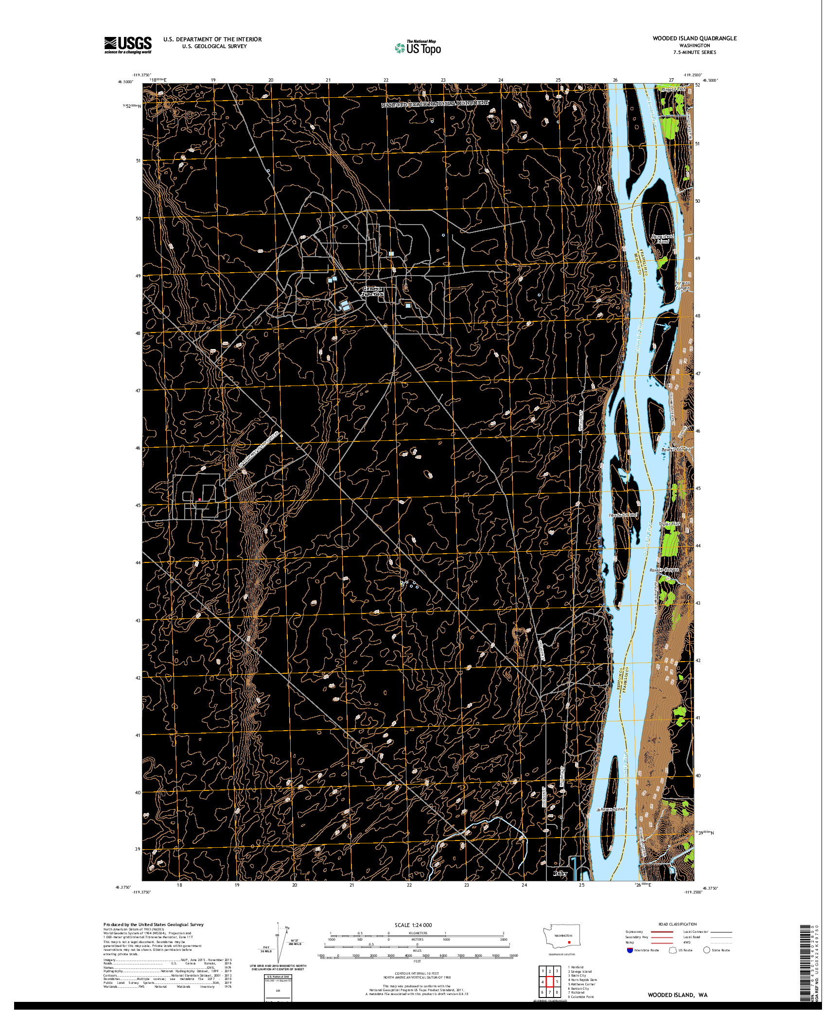 USGS US TOPO 7.5-MINUTE MAP FOR WOODED ISLAND, WA 2020