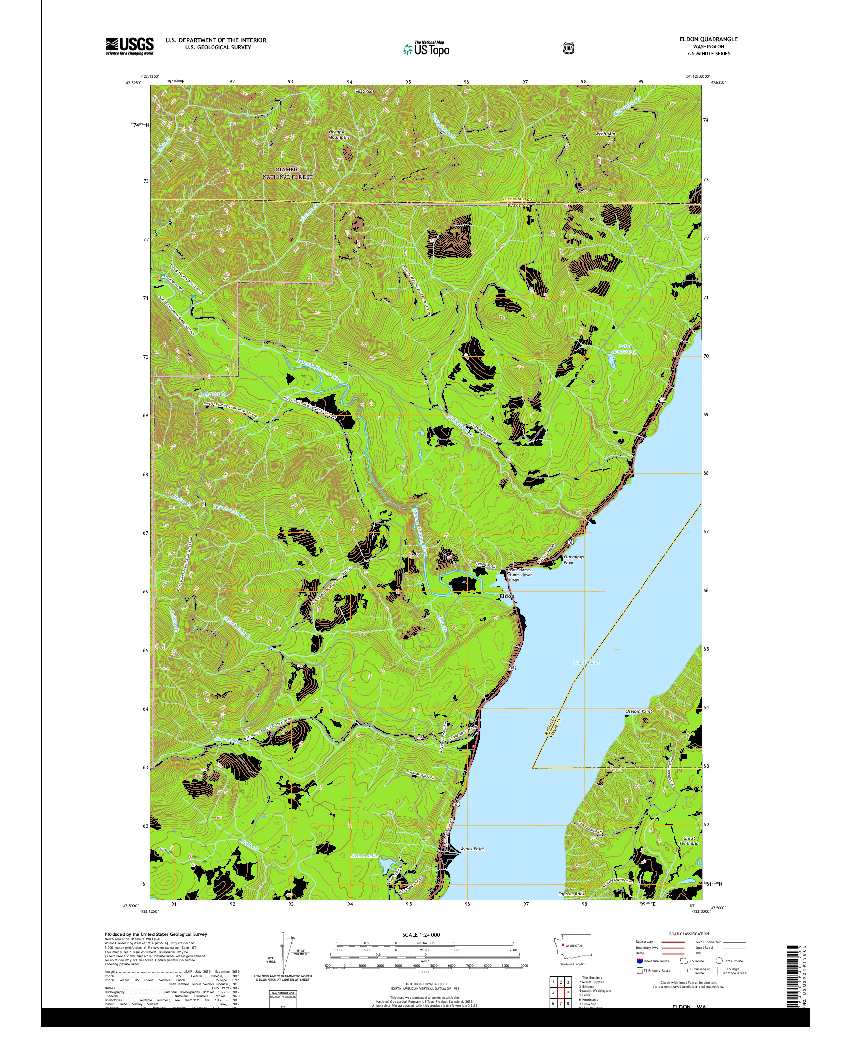 USGS US TOPO 7.5-MINUTE MAP FOR ELDON, WA 2020
