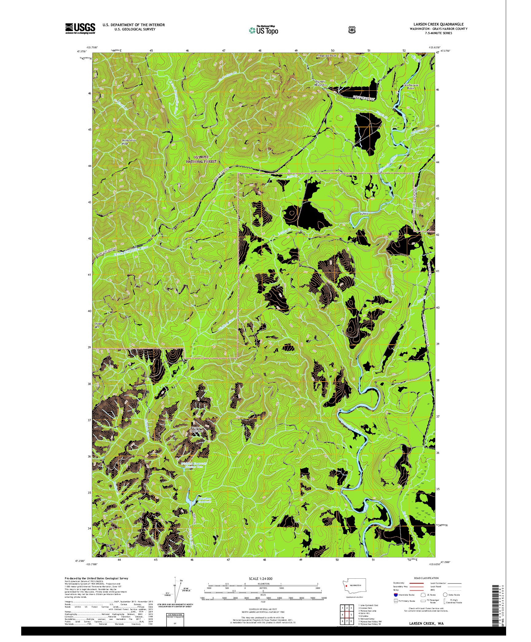 USGS US TOPO 7.5-MINUTE MAP FOR LARSEN CREEK, WA 2020
