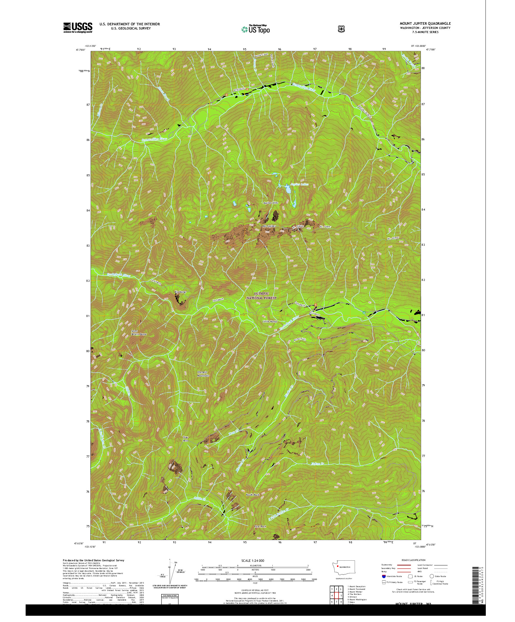 USGS US TOPO 7.5-MINUTE MAP FOR MOUNT JUPITER, WA 2020