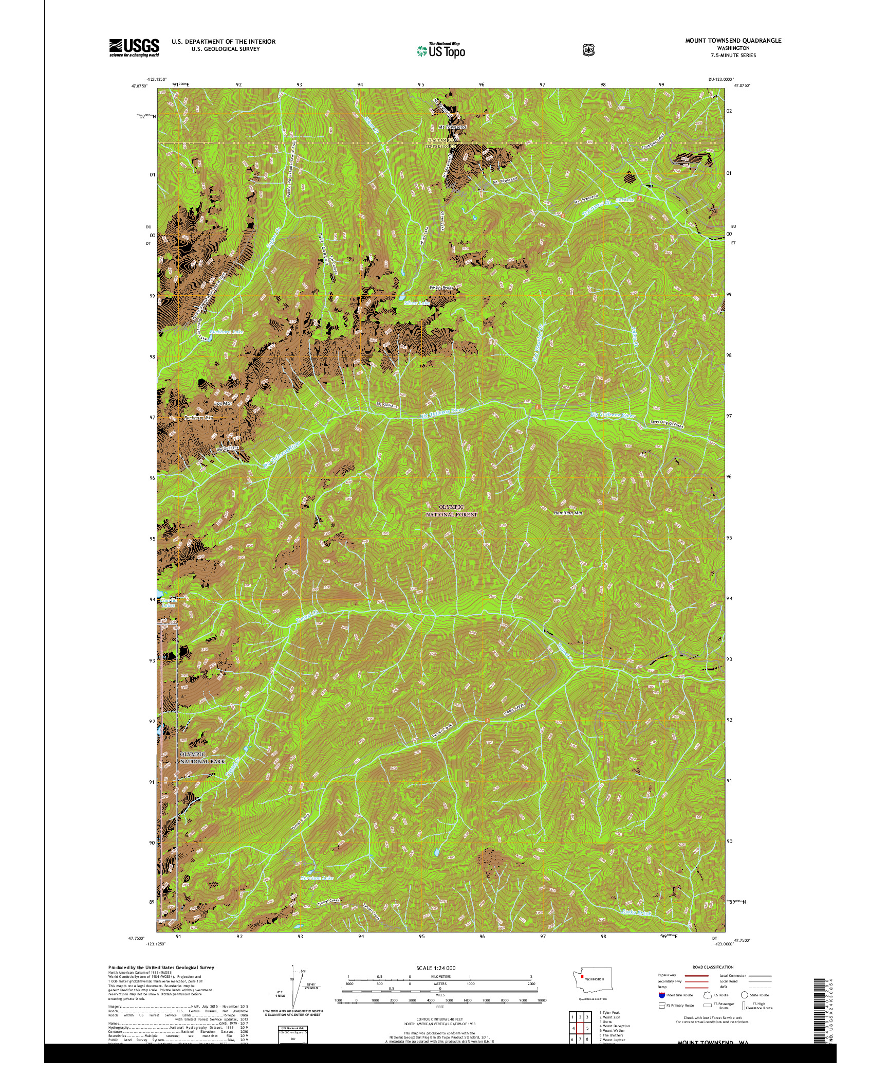 USGS US TOPO 7.5-MINUTE MAP FOR MOUNT TOWNSEND, WA 2020