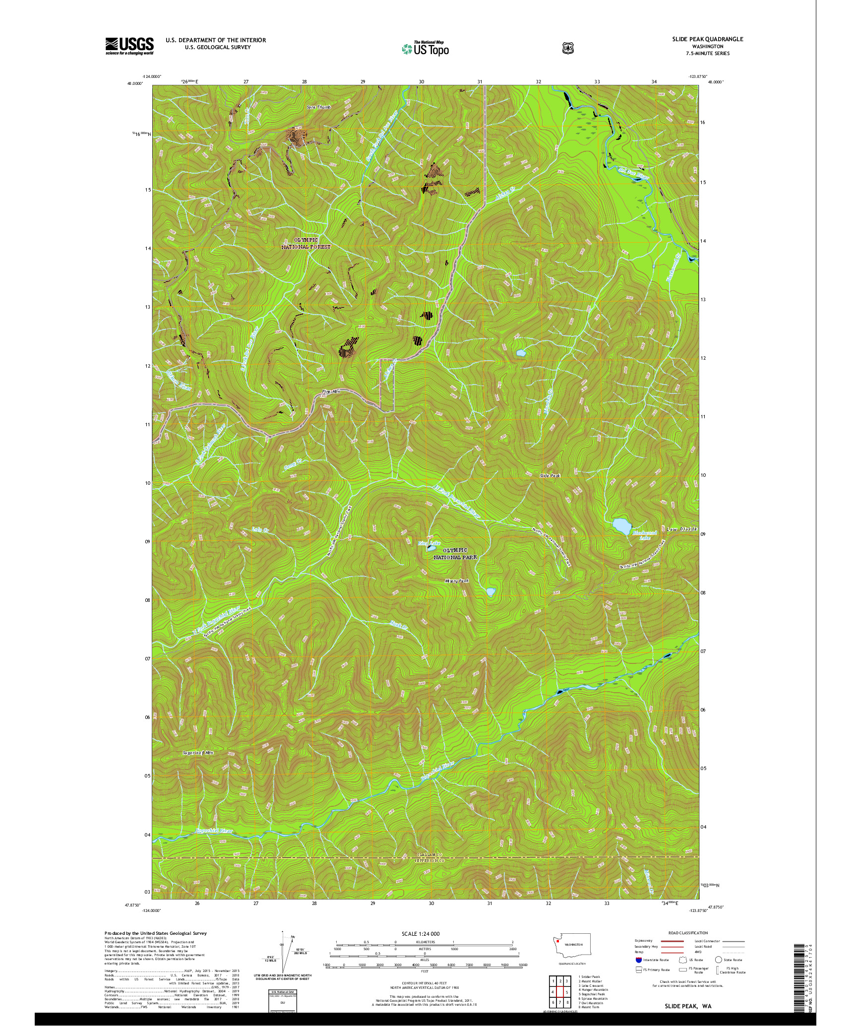 USGS US TOPO 7.5-MINUTE MAP FOR SLIDE PEAK, WA 2020