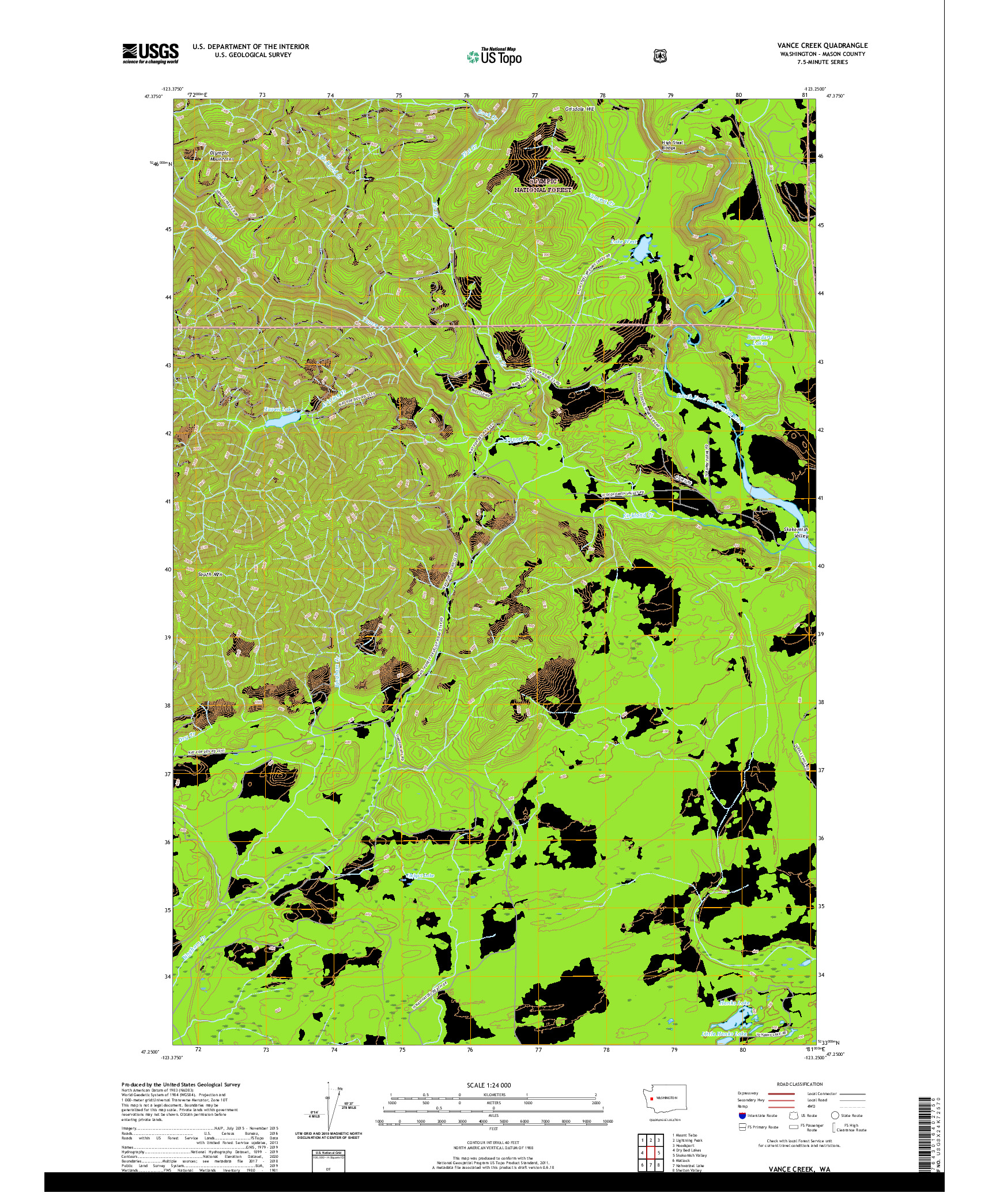 USGS US TOPO 7.5-MINUTE MAP FOR VANCE CREEK, WA 2020