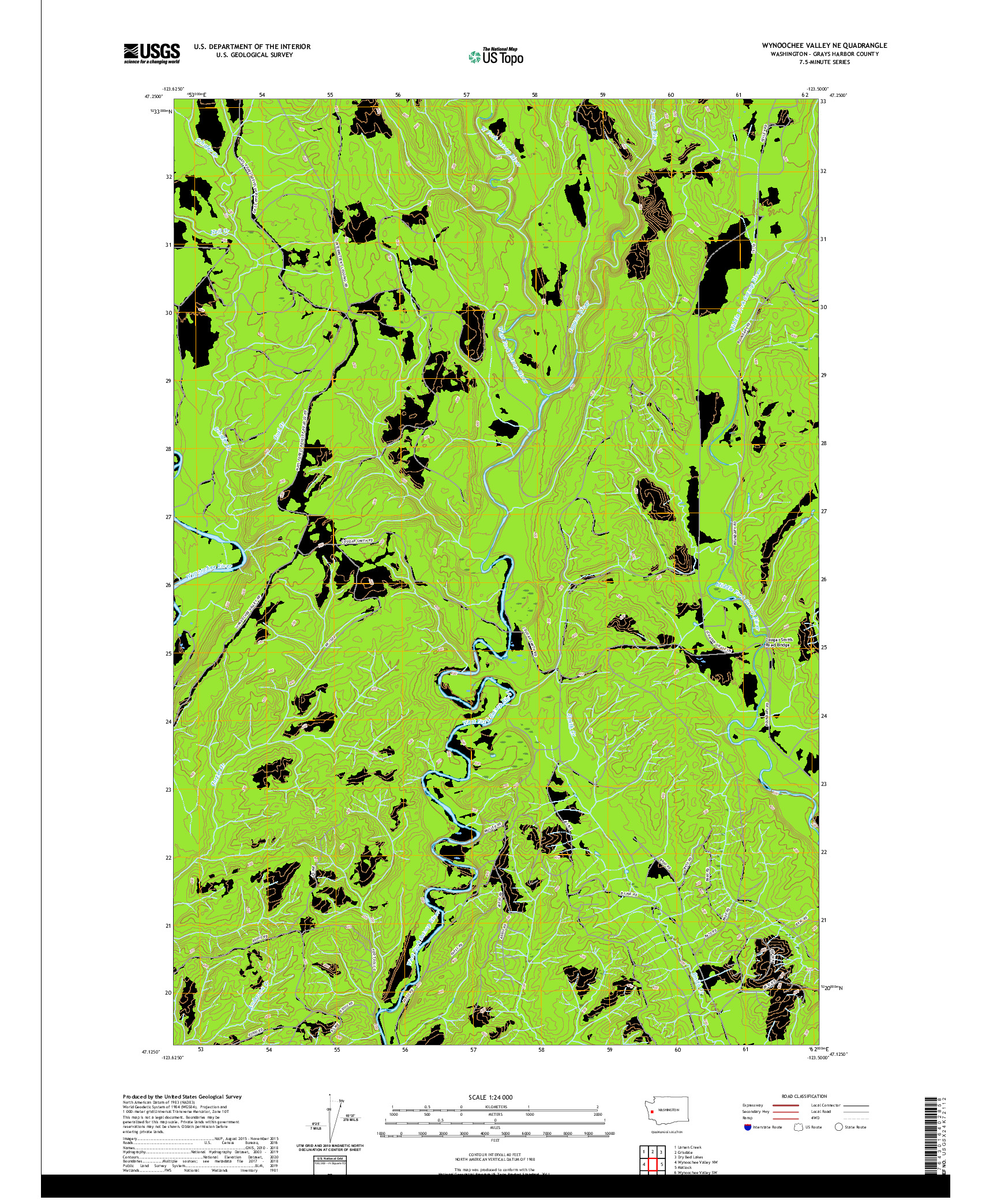 USGS US TOPO 7.5-MINUTE MAP FOR WYNOOCHEE VALLEY NE, WA 2020