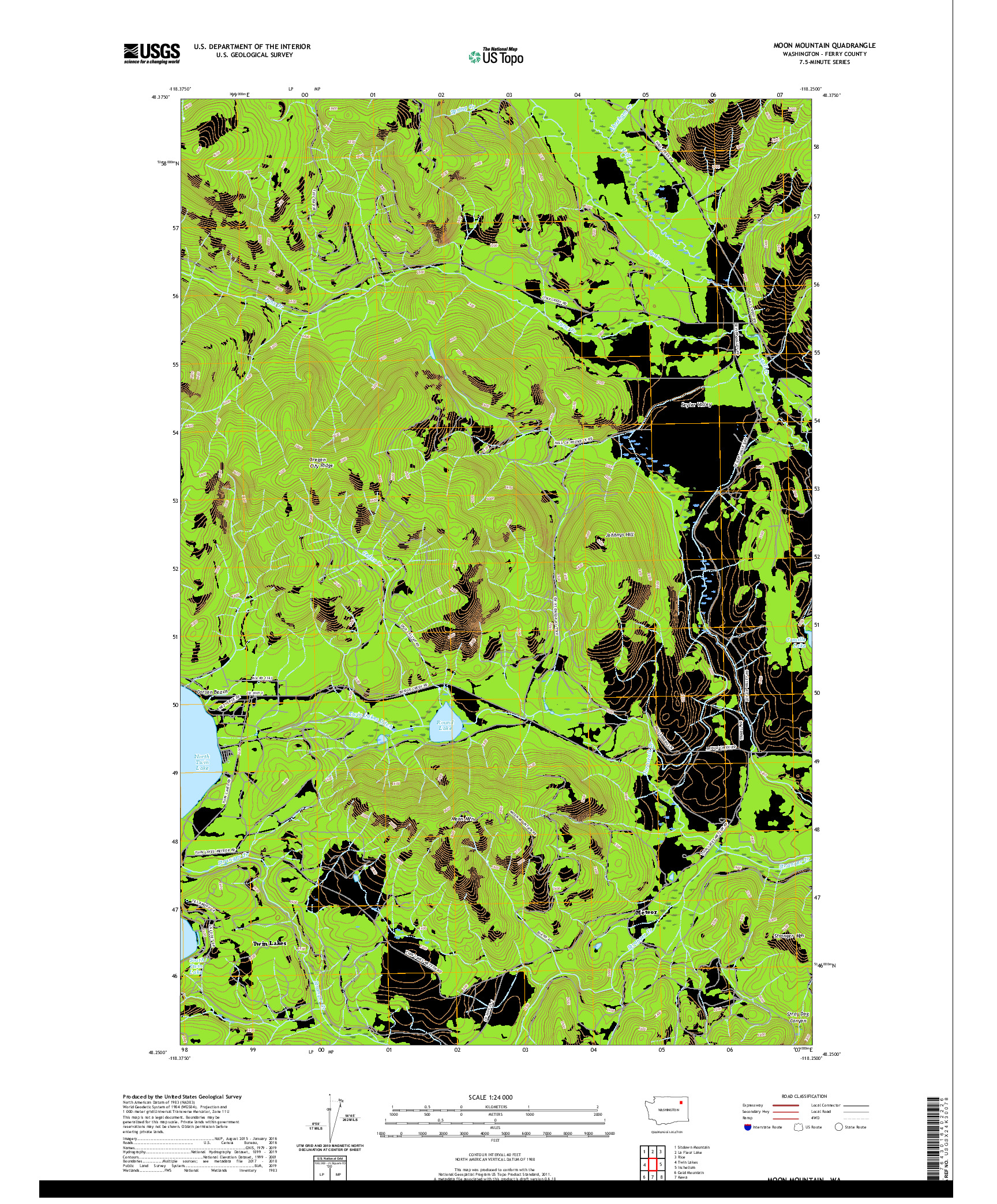 USGS US TOPO 7.5-MINUTE MAP FOR MOON MOUNTAIN, WA 2020