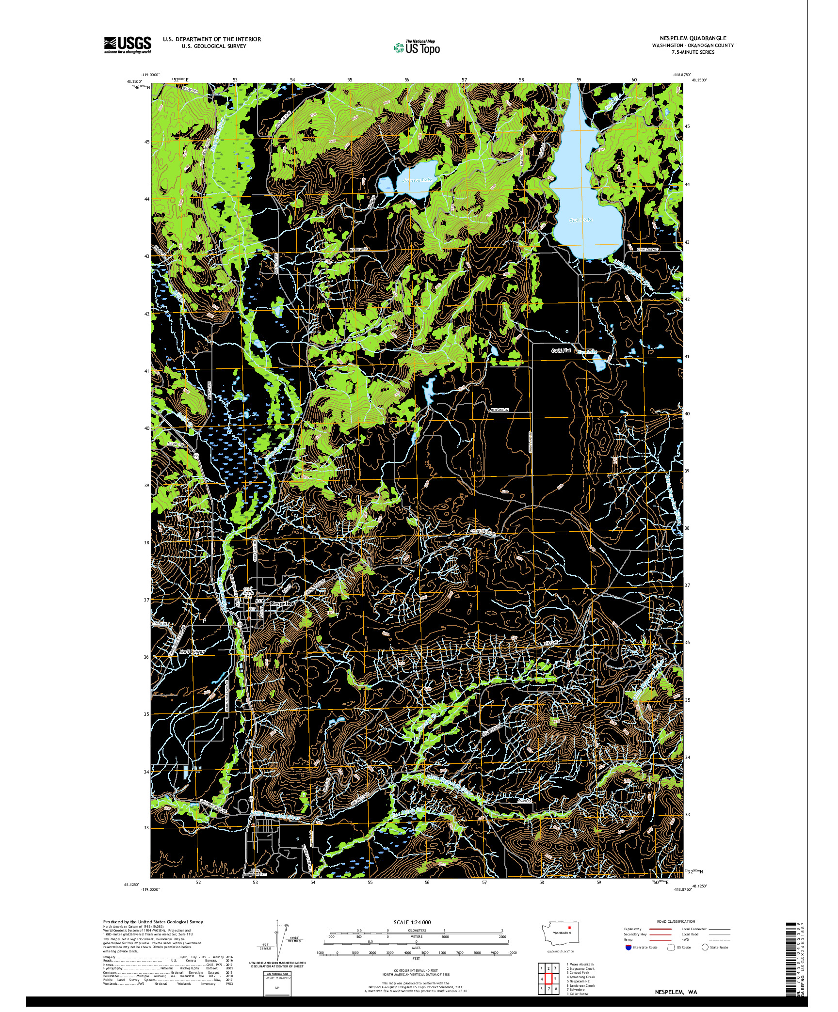 USGS US TOPO 7.5-MINUTE MAP FOR NESPELEM, WA 2020