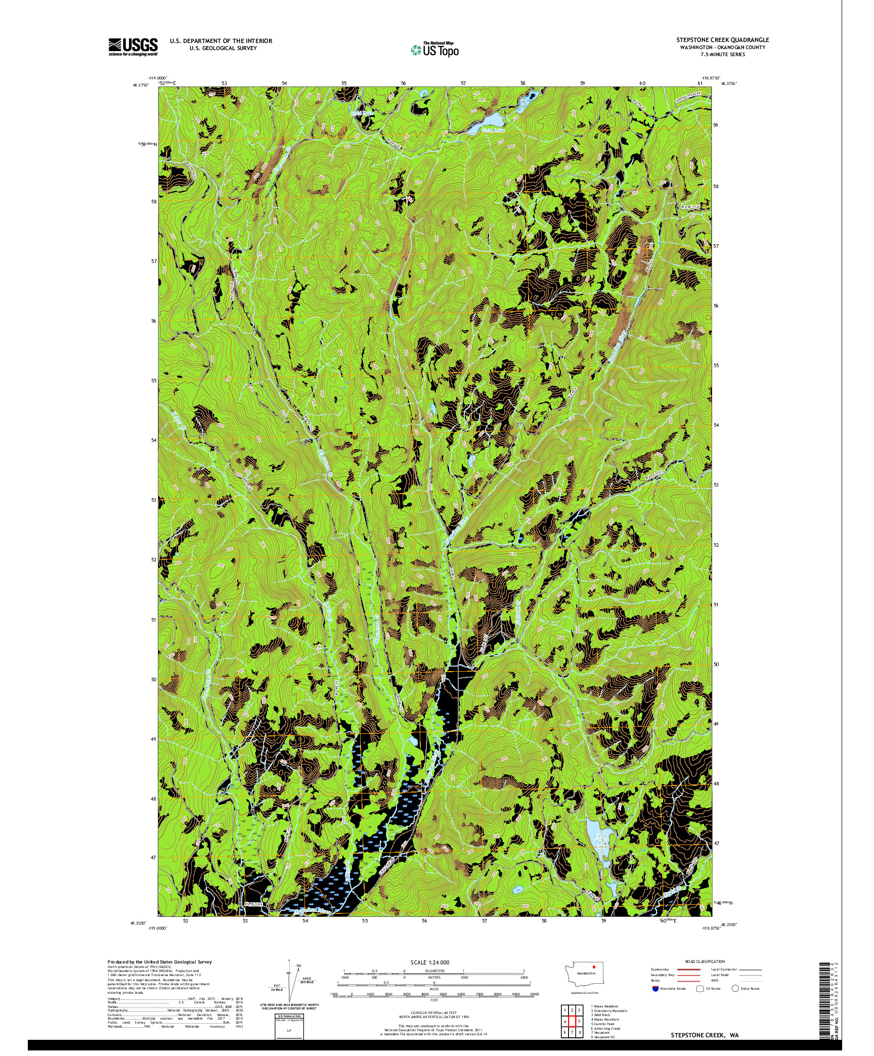 USGS US TOPO 7.5-MINUTE MAP FOR STEPSTONE CREEK, WA 2020