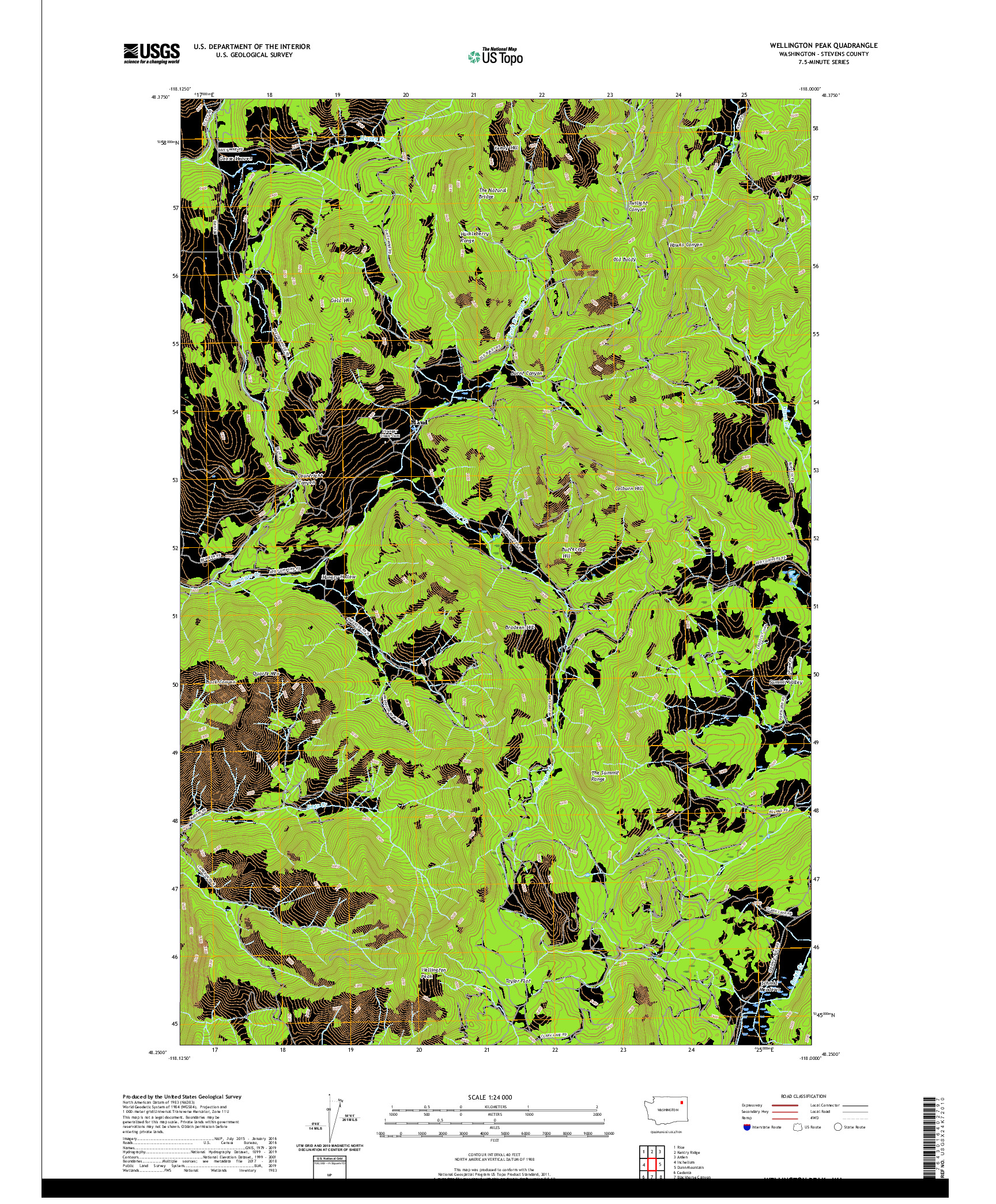 USGS US TOPO 7.5-MINUTE MAP FOR WELLINGTON PEAK, WA 2020