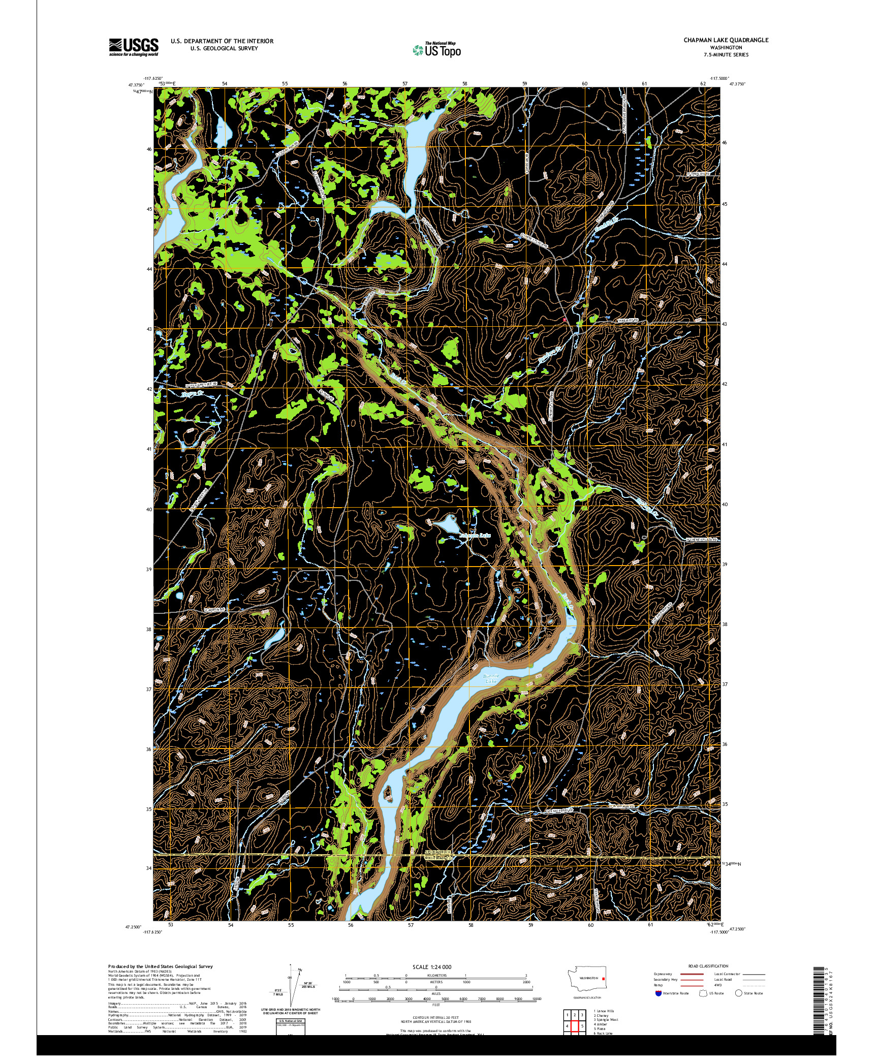 USGS US TOPO 7.5-MINUTE MAP FOR CHAPMAN LAKE, WA 2020