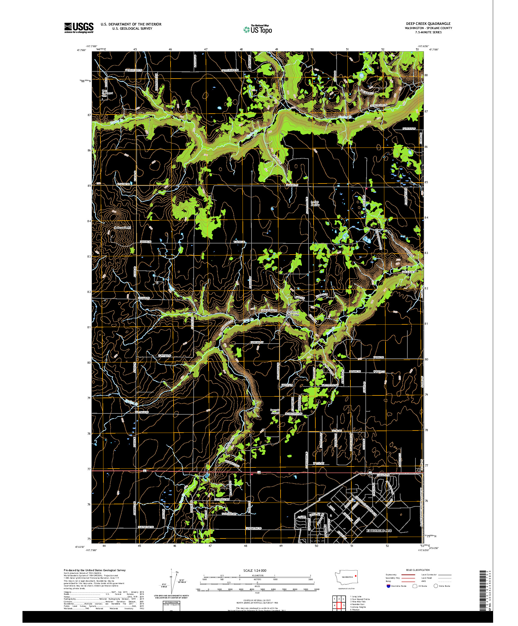 USGS US TOPO 7.5-MINUTE MAP FOR DEEP CREEK, WA 2020