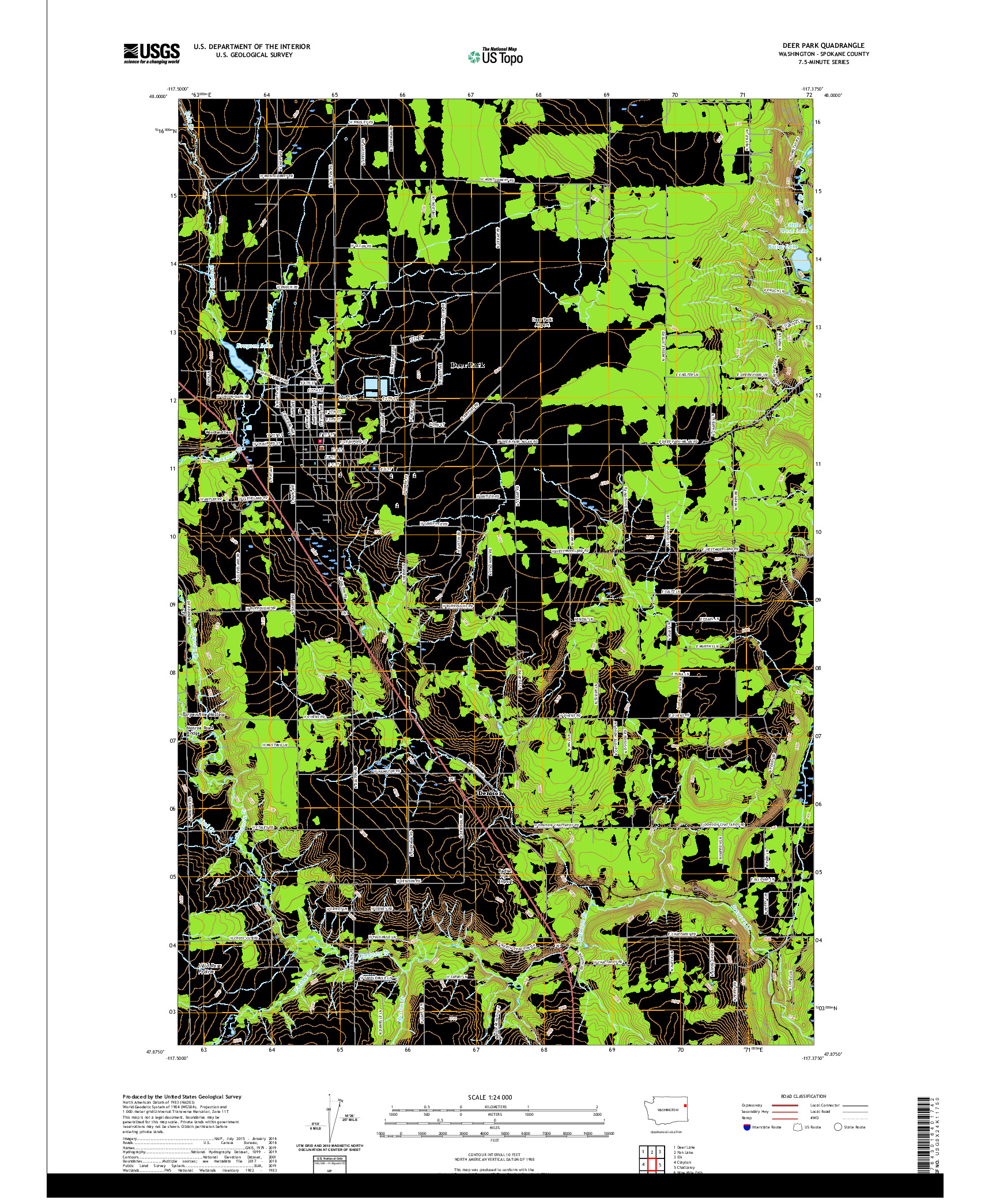 USGS US TOPO 7.5-MINUTE MAP FOR DEER PARK, WA 2020