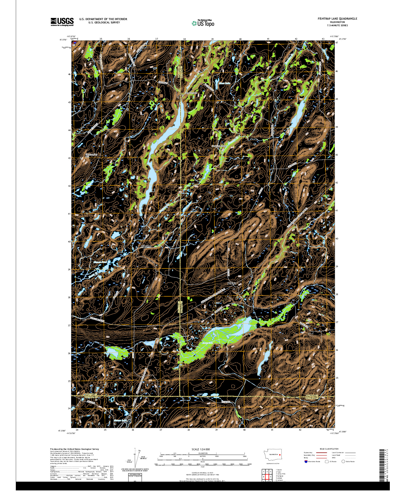 USGS US TOPO 7.5-MINUTE MAP FOR FISHTRAP LAKE, WA 2020