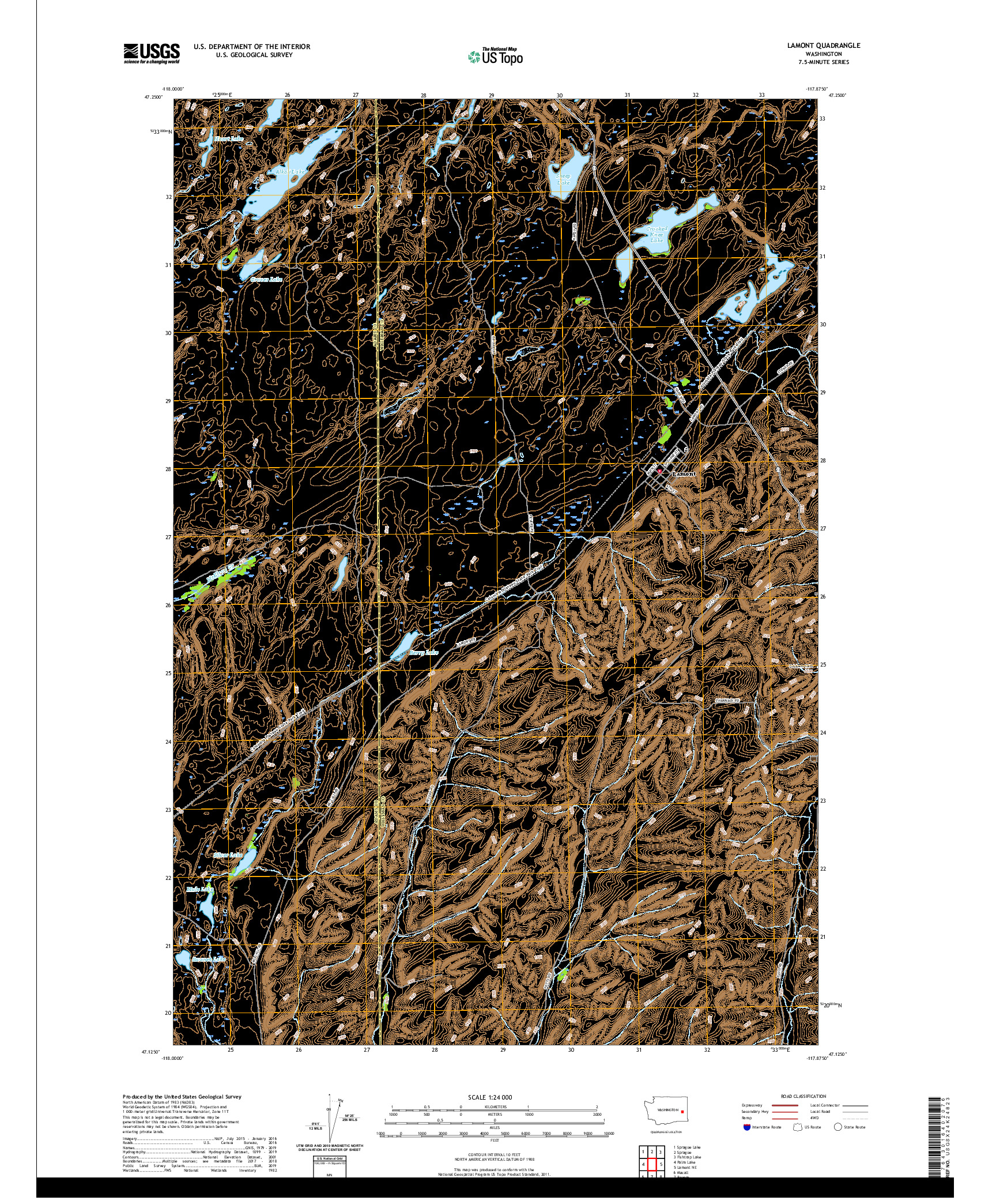 USGS US TOPO 7.5-MINUTE MAP FOR LAMONT, WA 2020