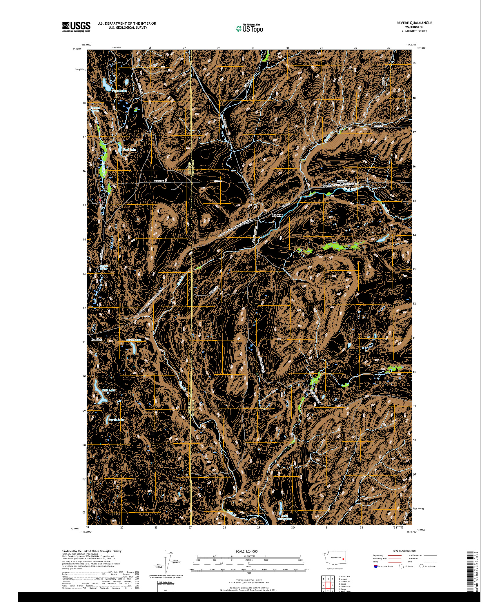 USGS US TOPO 7.5-MINUTE MAP FOR REVERE, WA 2020