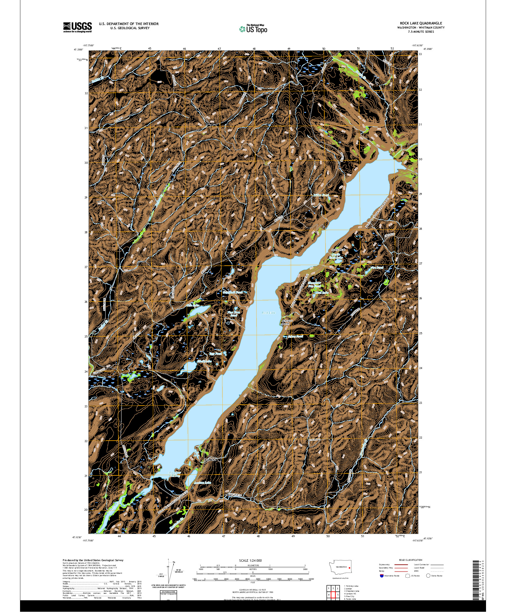 USGS US TOPO 7.5-MINUTE MAP FOR ROCK LAKE, WA 2020