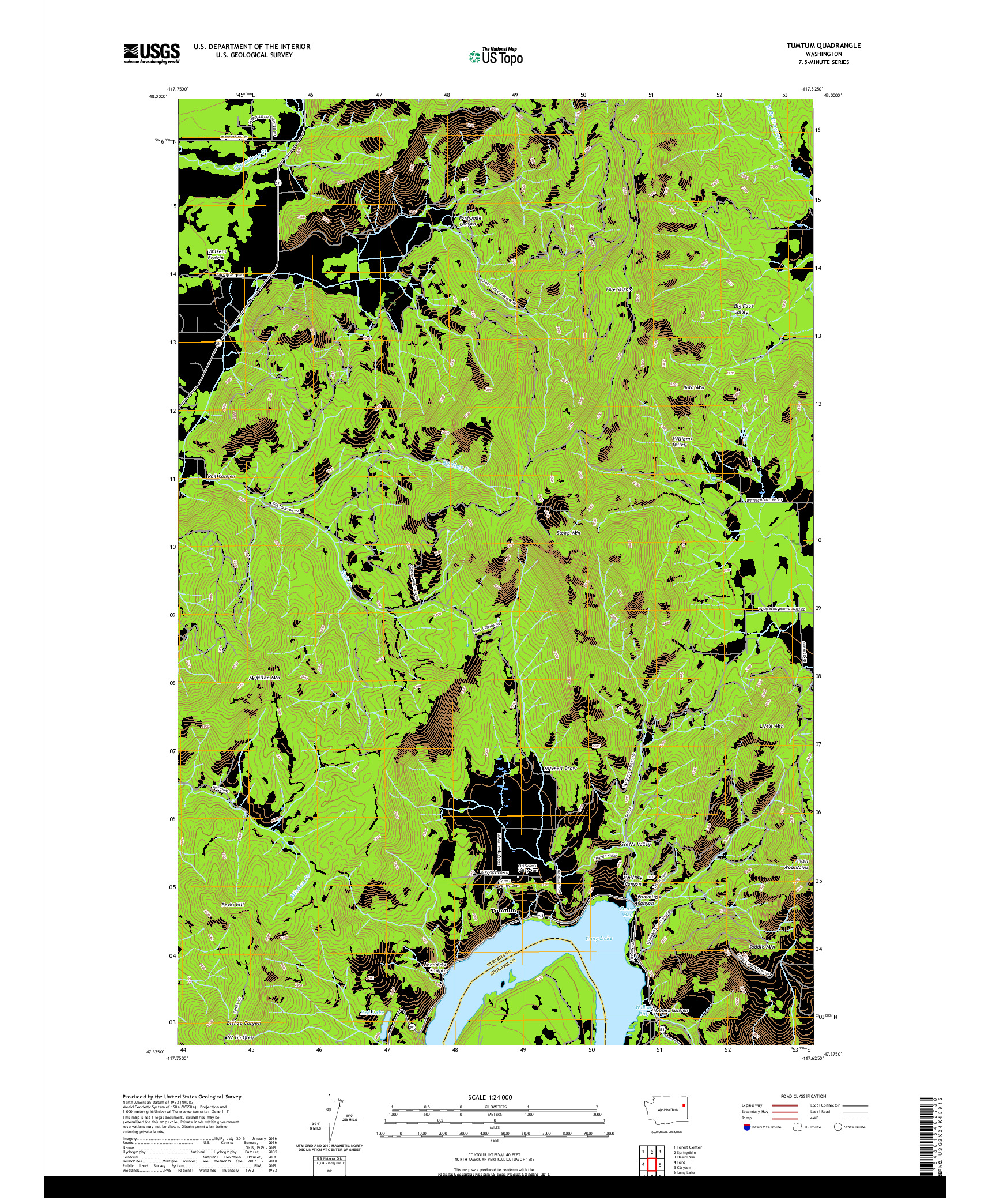 USGS US TOPO 7.5-MINUTE MAP FOR TUMTUM, WA 2020