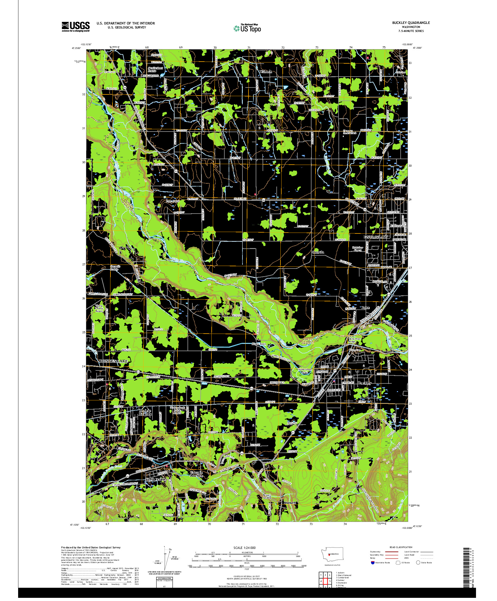 USGS US TOPO 7.5-MINUTE MAP FOR BUCKLEY, WA 2020