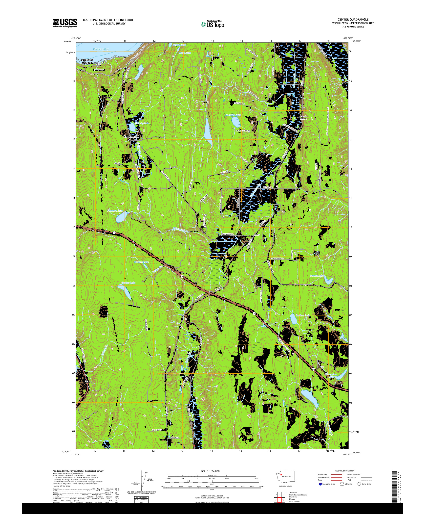 USGS US TOPO 7.5-MINUTE MAP FOR CENTER, WA 2020
