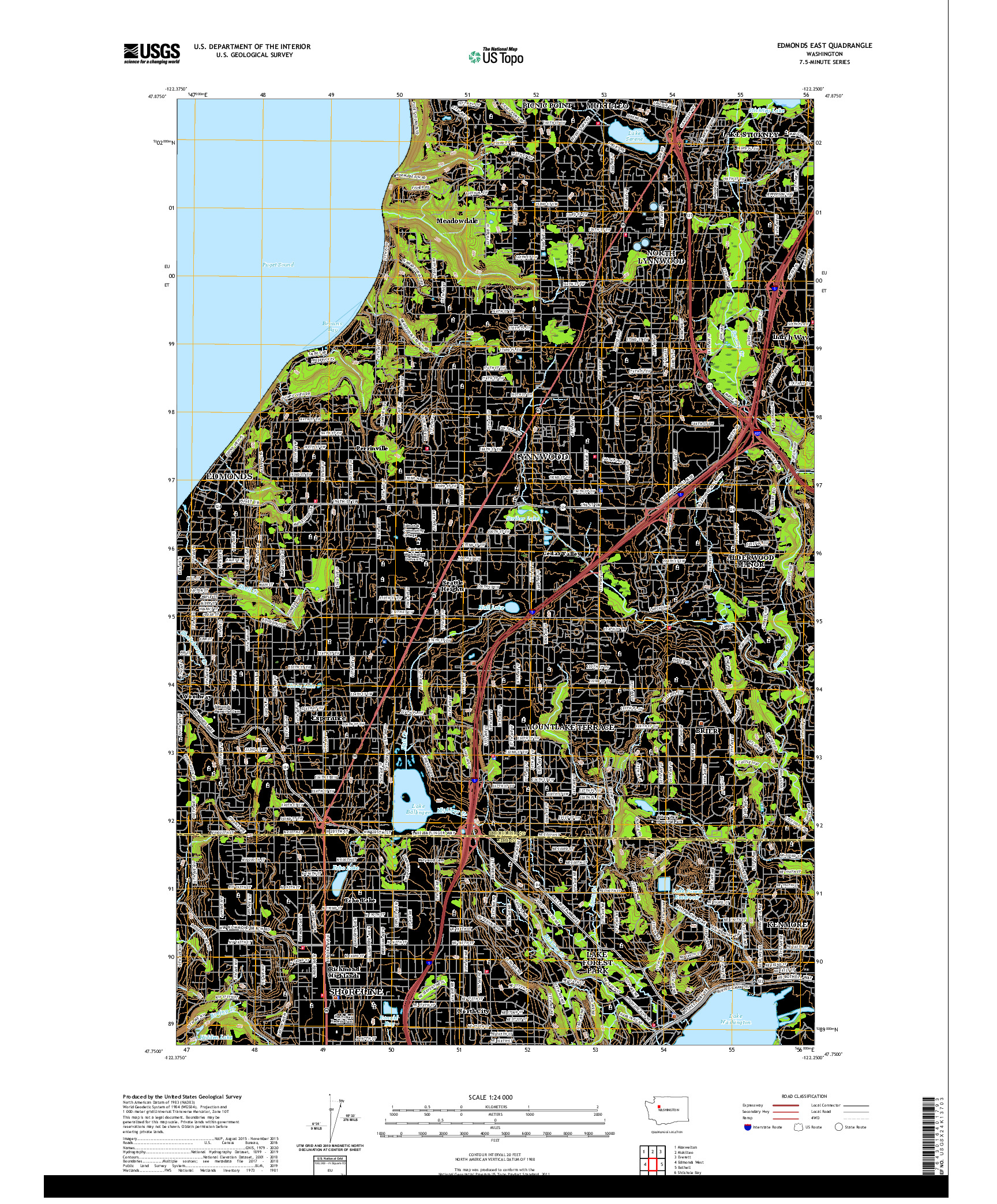 USGS US TOPO 7.5-MINUTE MAP FOR EDMONDS EAST, WA 2020