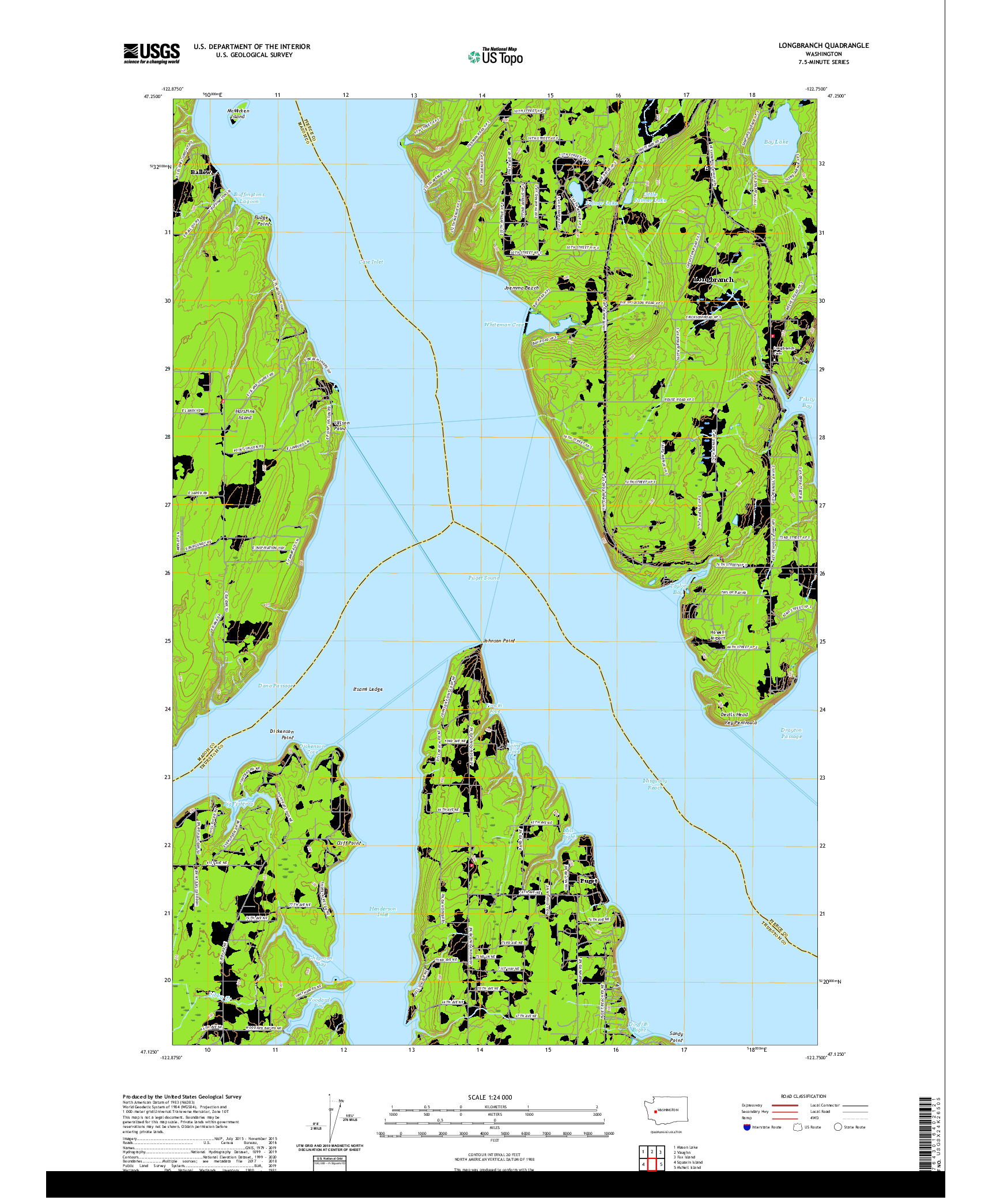 USGS US TOPO 7.5-MINUTE MAP FOR LONGBRANCH, WA 2020
