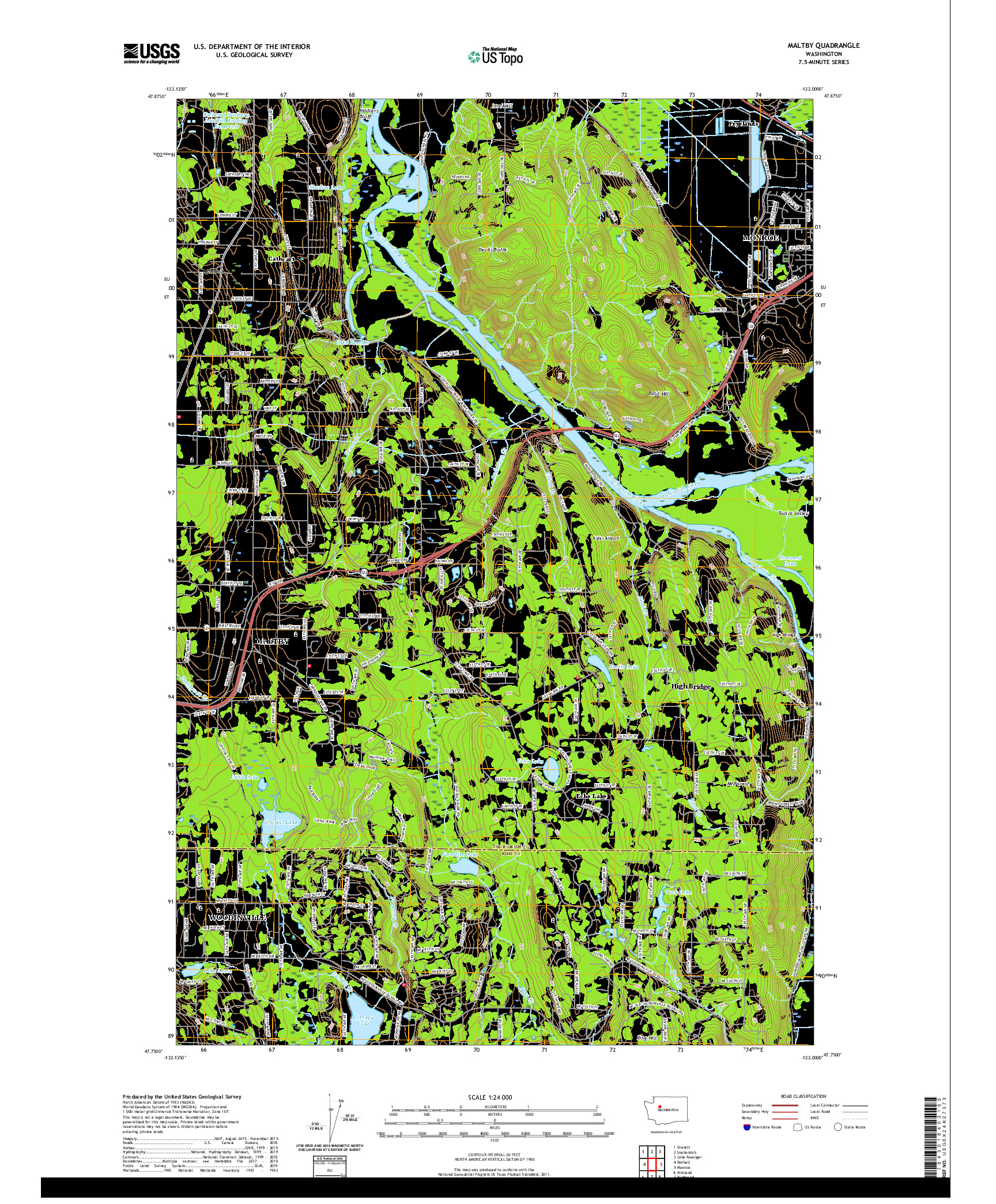 USGS US TOPO 7.5-MINUTE MAP FOR MALTBY, WA 2020